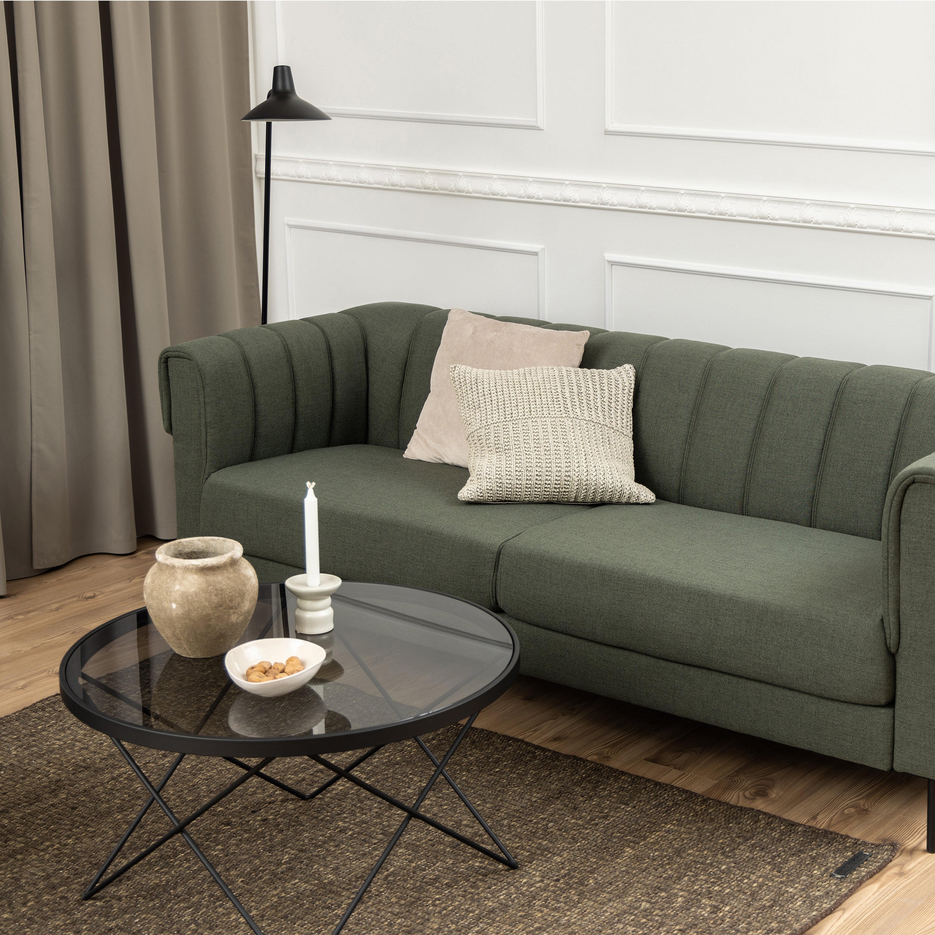 Cuxton Black Coffee Table with Smoked Glass Top – FTG, view 6