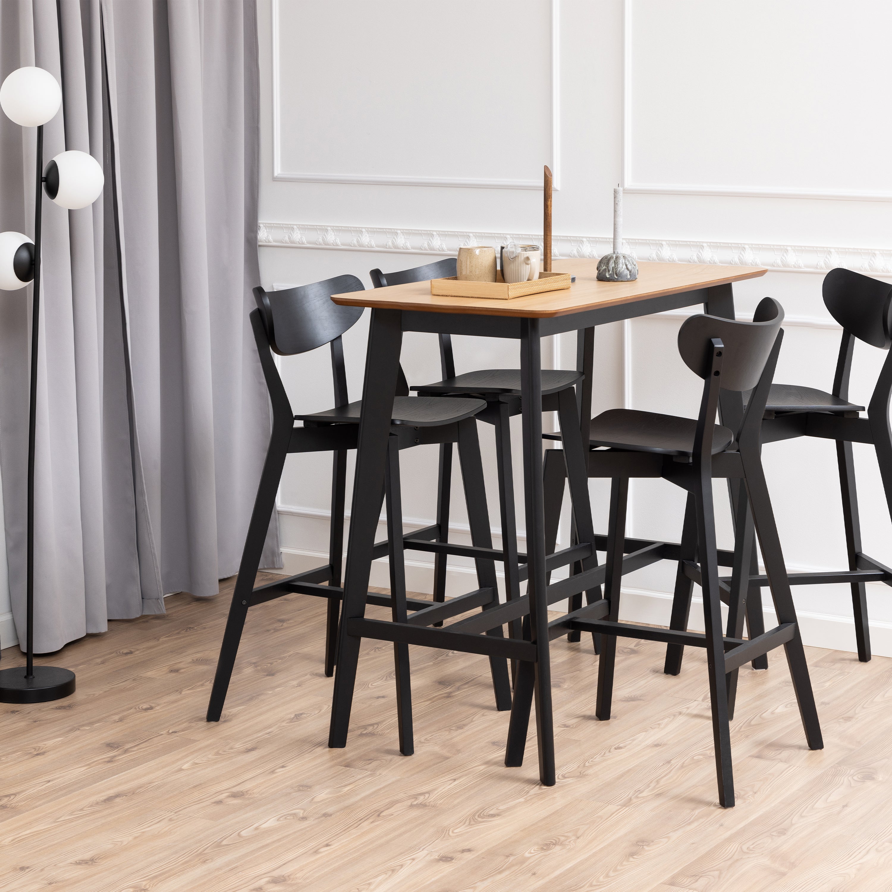 Roxby Bar Table in Oak & Black – FTG, view 4