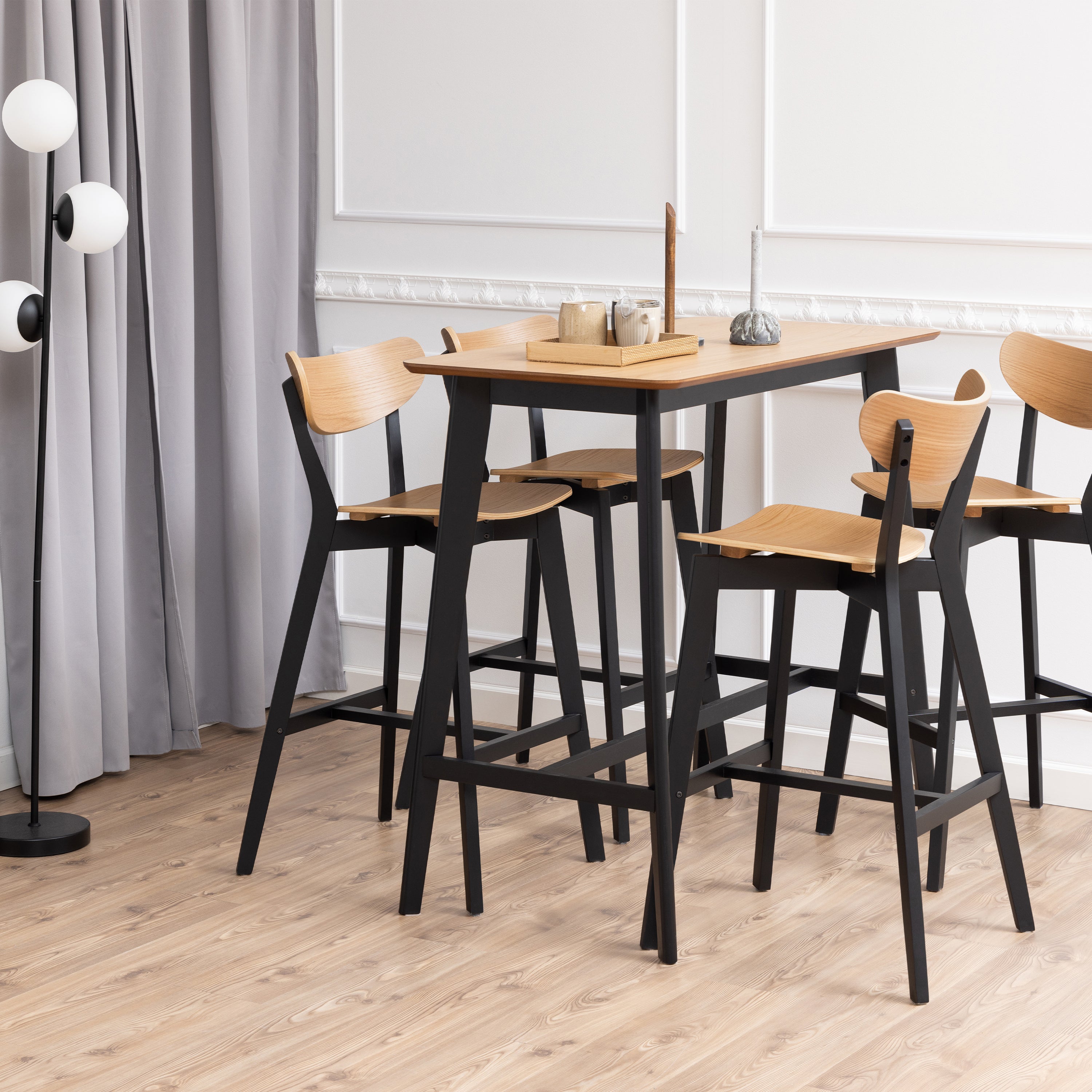 Roxby Bar Table in Oak & Black – FTG, view 5