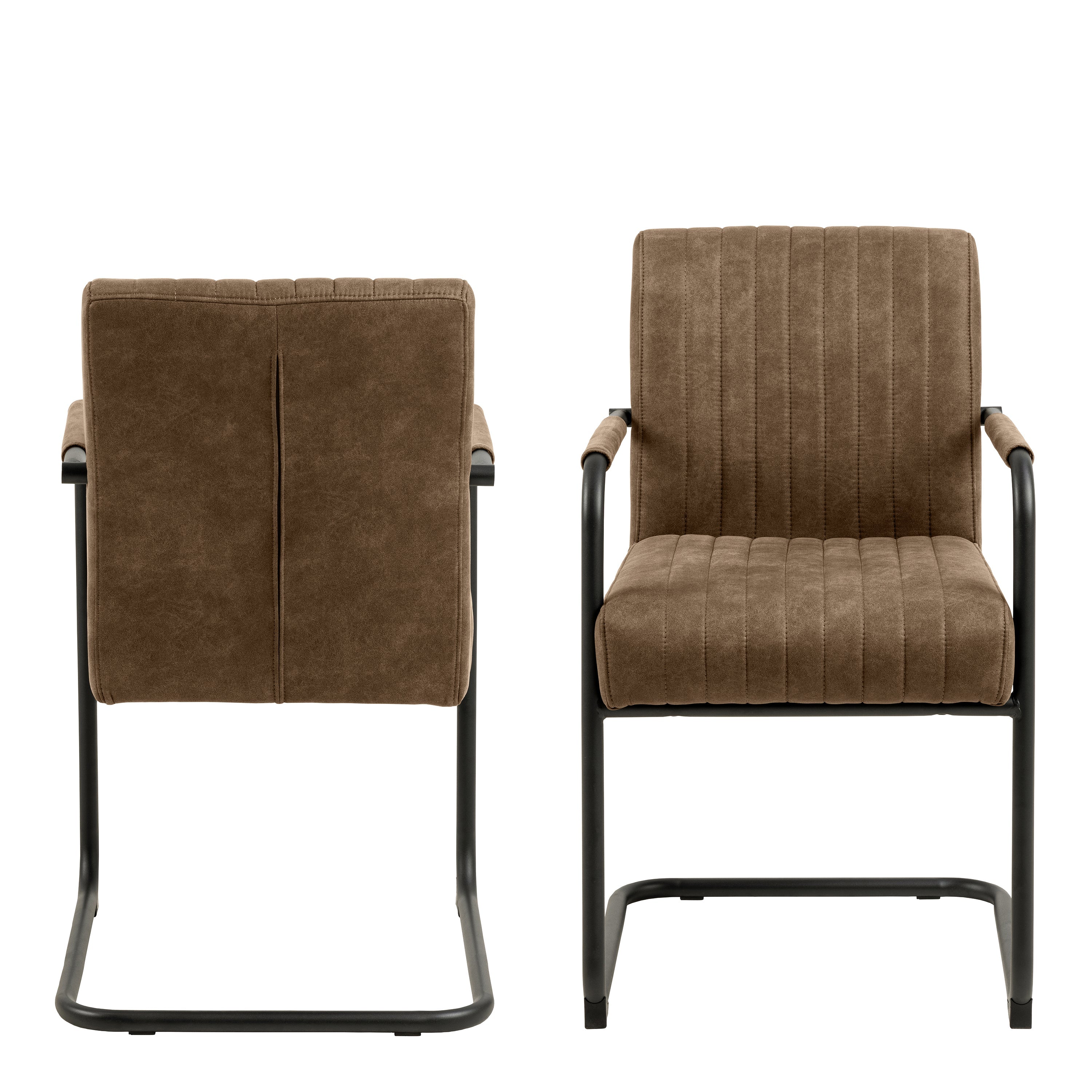 Adele Dining Chair in Light Brown Fabric Set of 2 – FTG, view 2