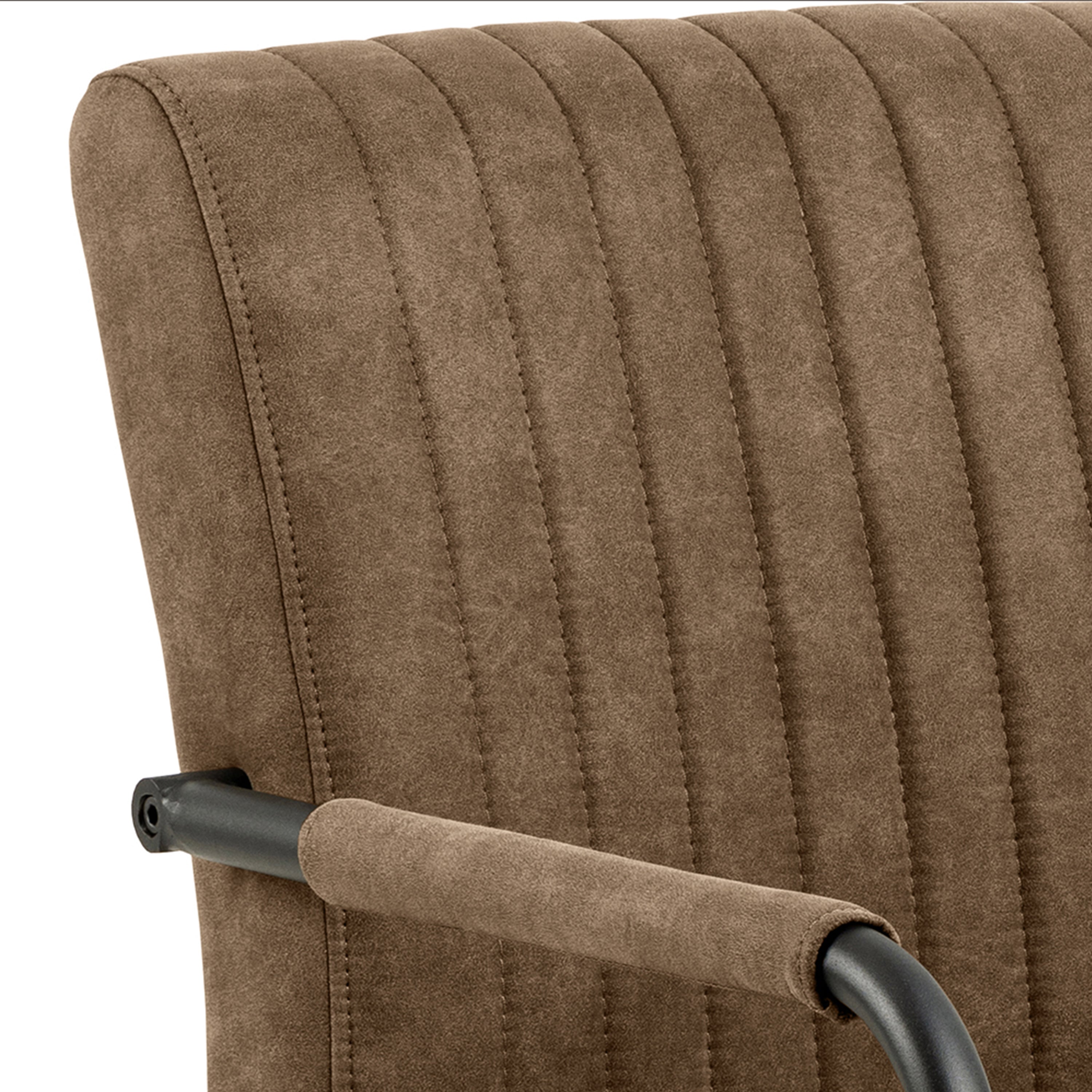 Adele Dining Chair in Light Brown Fabric Set of 2 – FTG, view 6