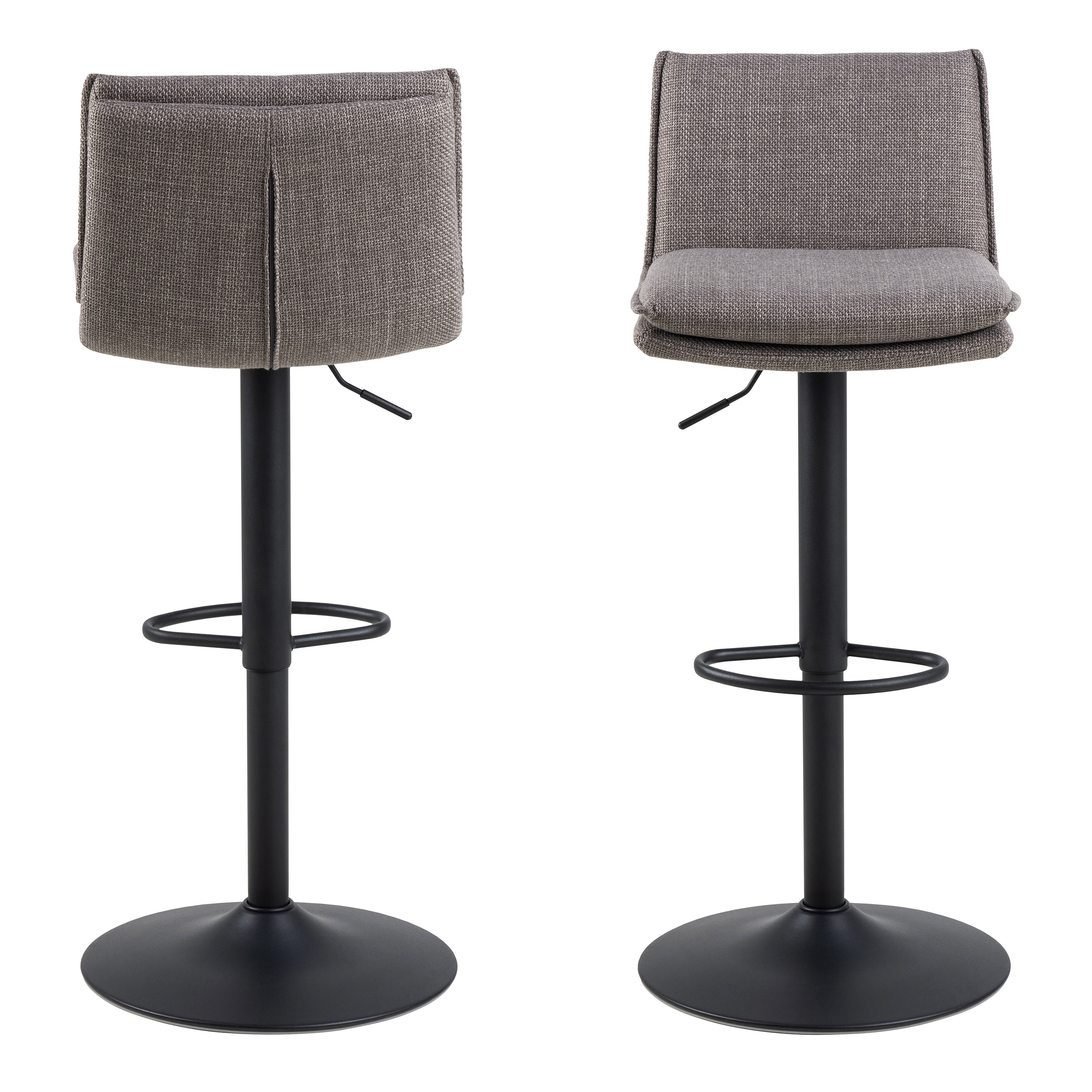 Flynn Swivel Bar Stool with Height Adjustable Function in Light Grey-Brown. – FTG, view 2