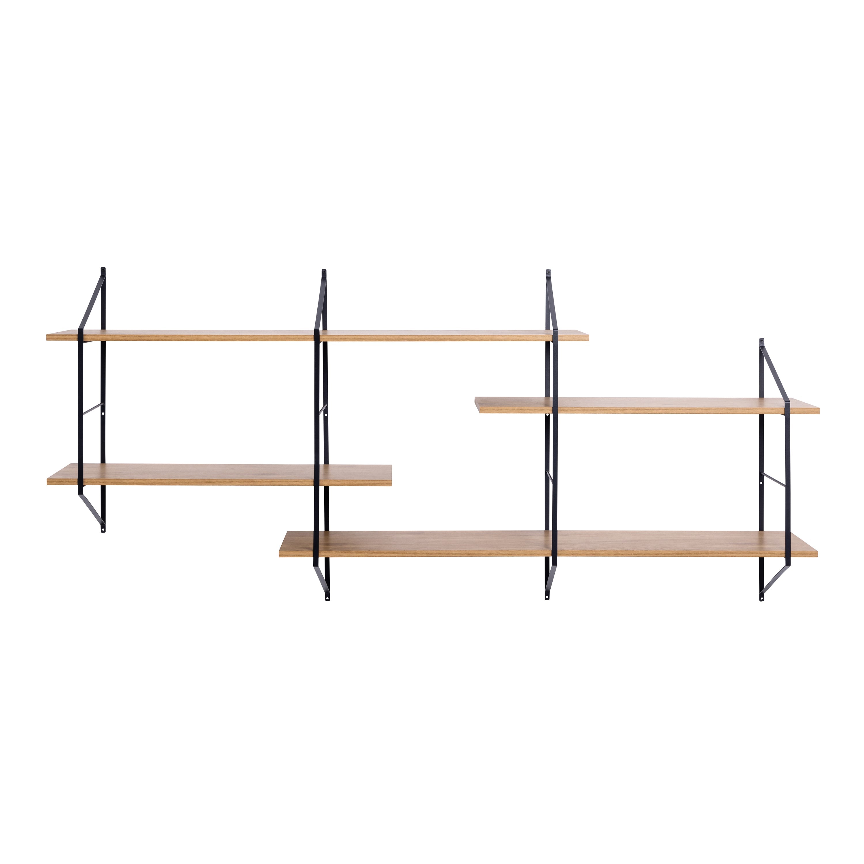 Belfast Wall Unit with 4 Shelves in Oak – FTG, view 2