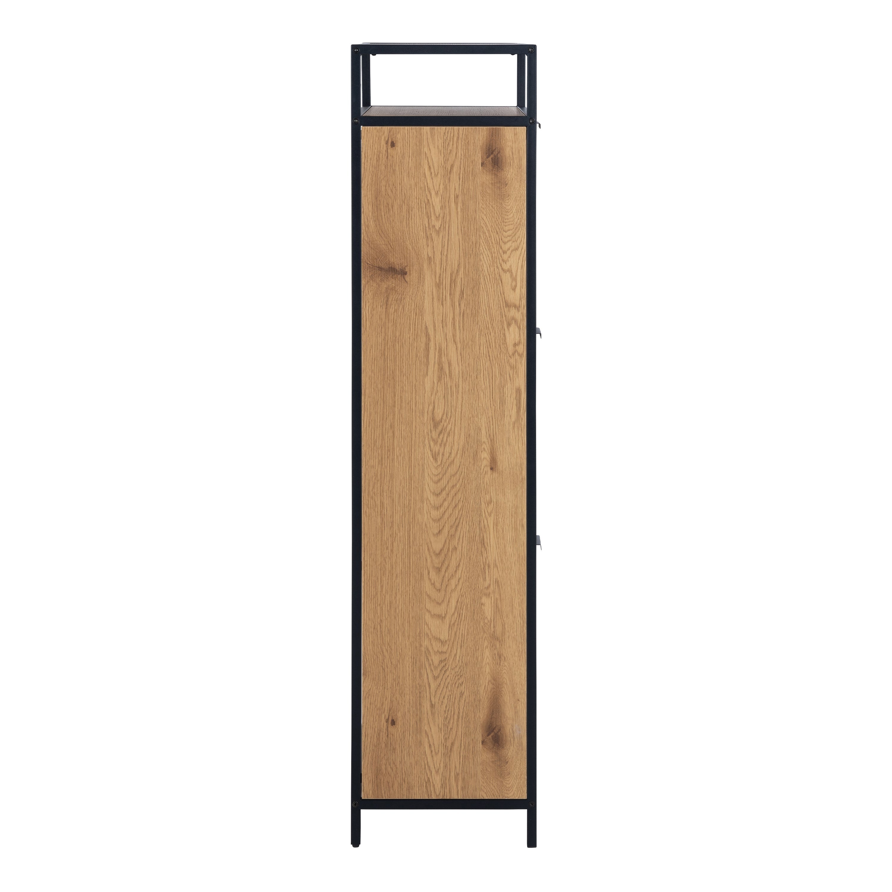 Seaford Shoe Cabinet in Black and Oak – FTG, view 3