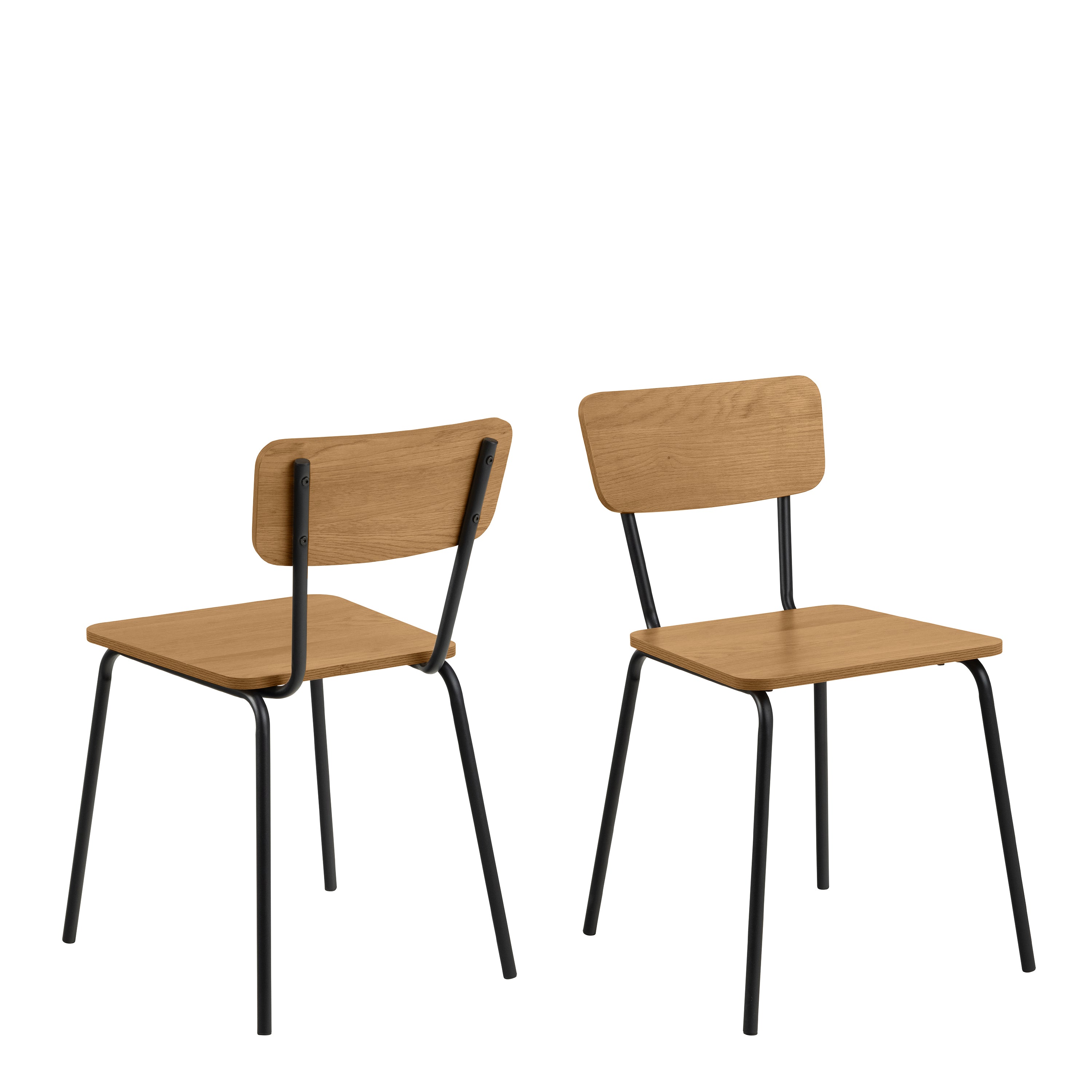 Peru Dining Chair in Steel and Oak Set of 4 – FTG