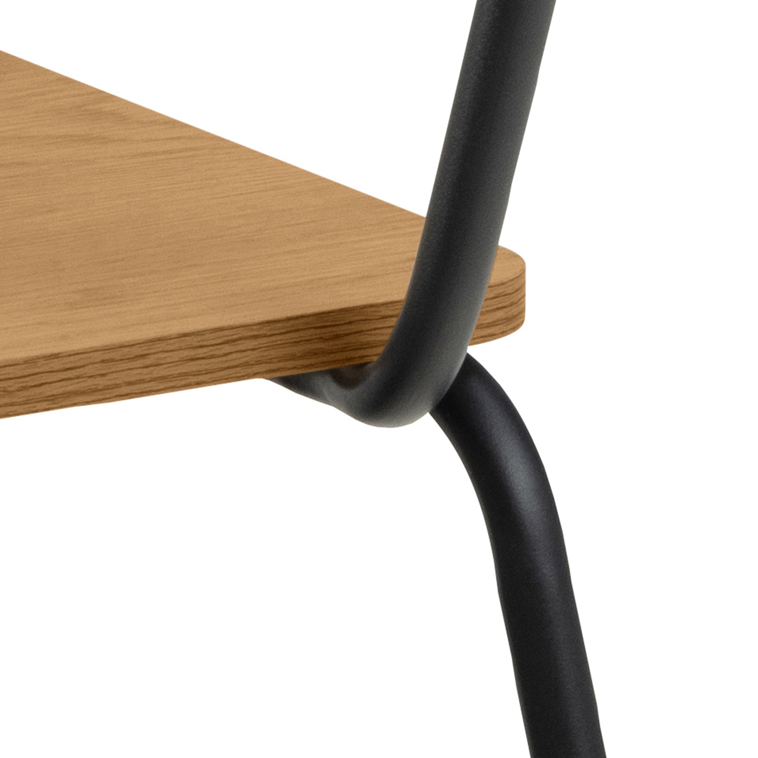 Peru Dining Table in Black and Oak Included 4 Peru Dining Chair in Steel and Oak – FTG, view 10