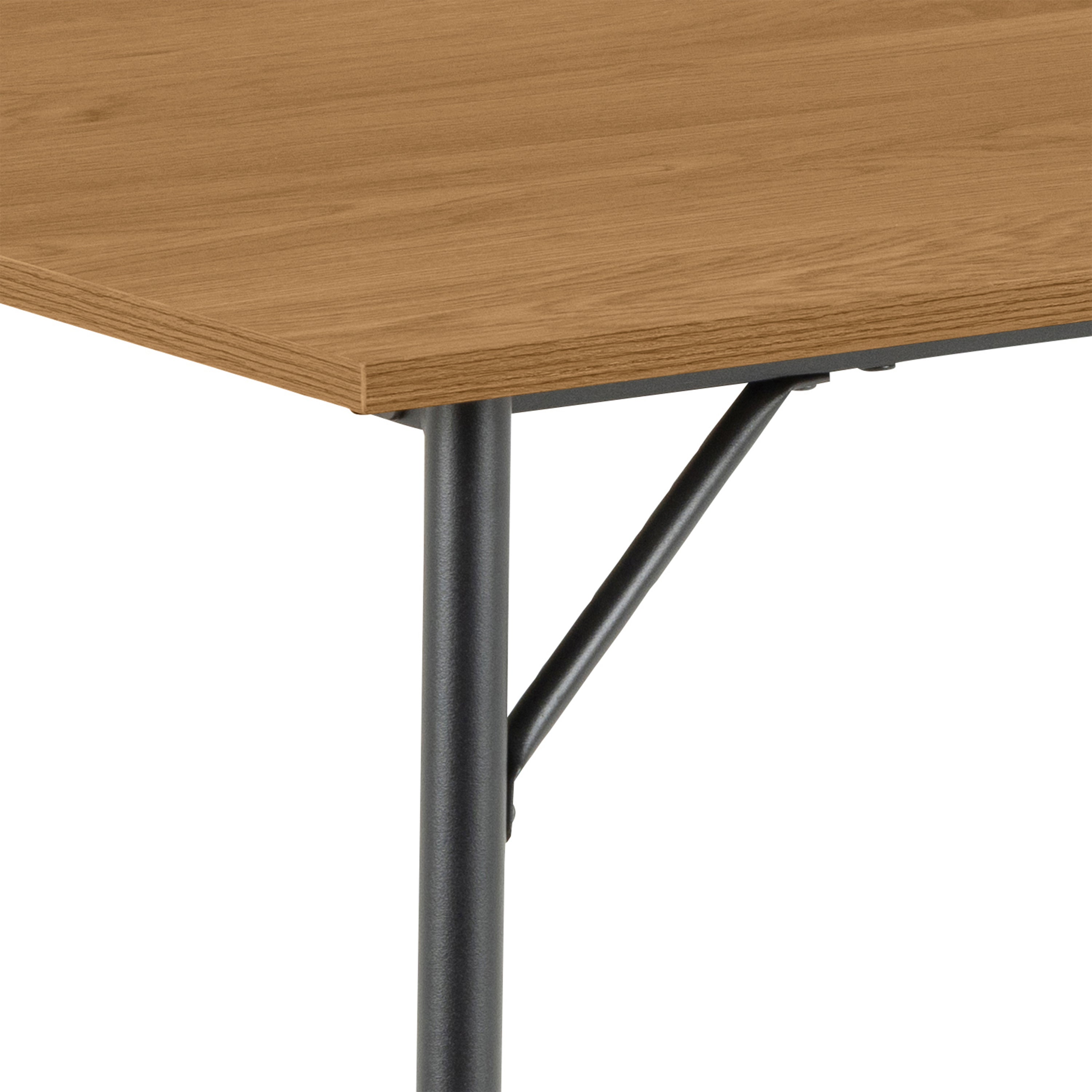 Peru Dining Table in Black and Oak Included 4 Peru Dining Chair in Steel and Oak – FTG, view 5