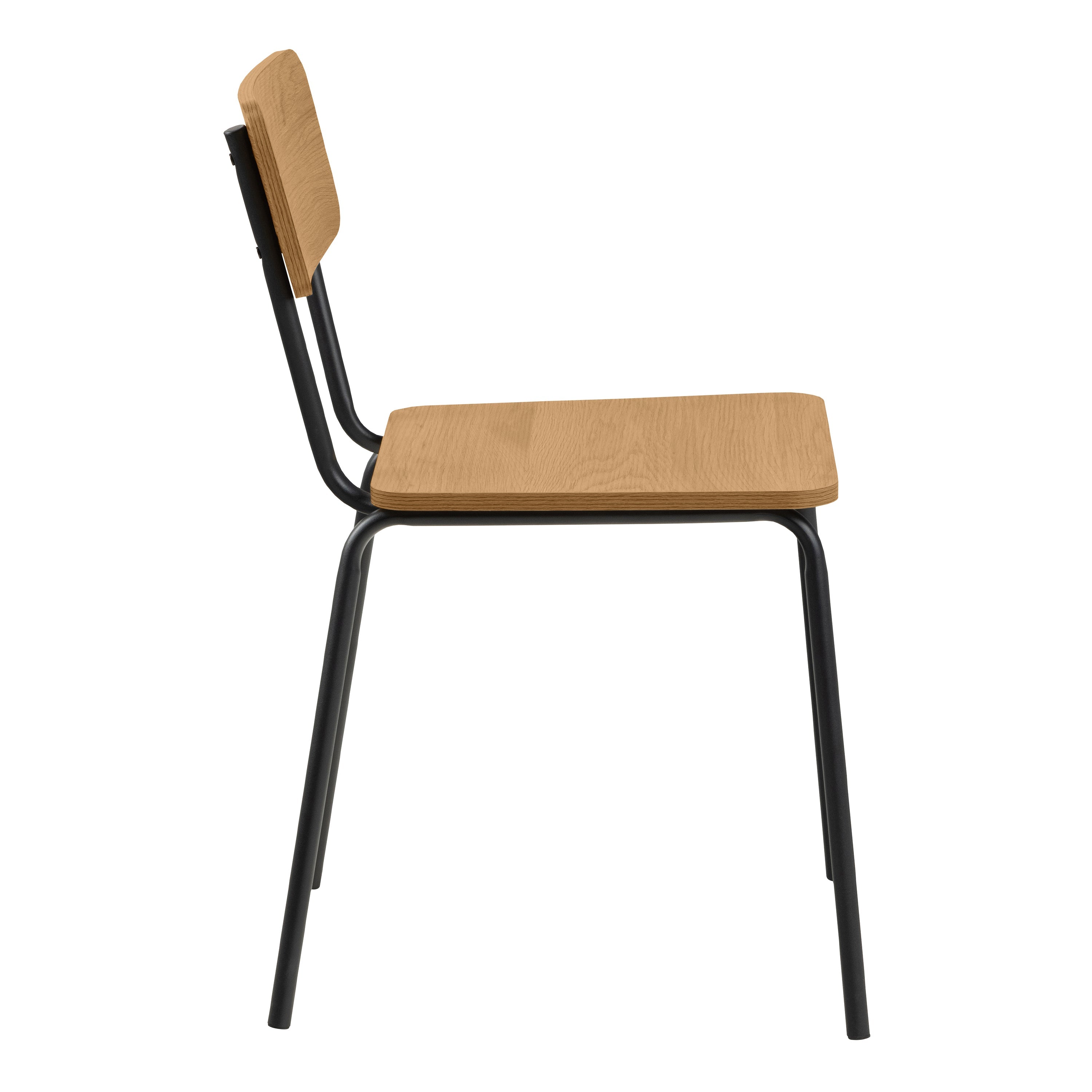 Peru Dining Table in Black and Oak Included 4 Peru Dining Chair in Steel and Oak – FTG, view 7