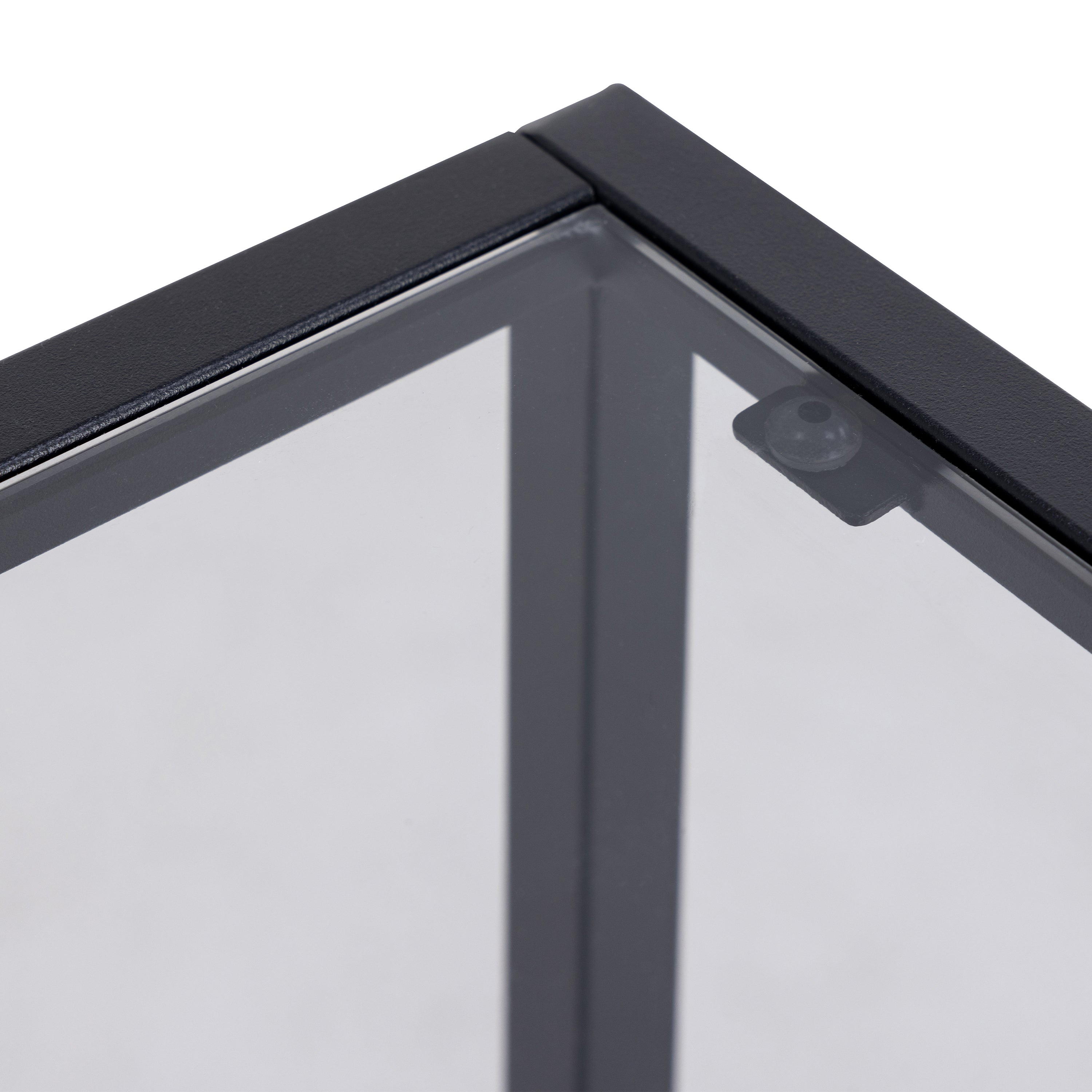 Randolf Bedside Table in Black with Smoked Glass – FTG, view 7