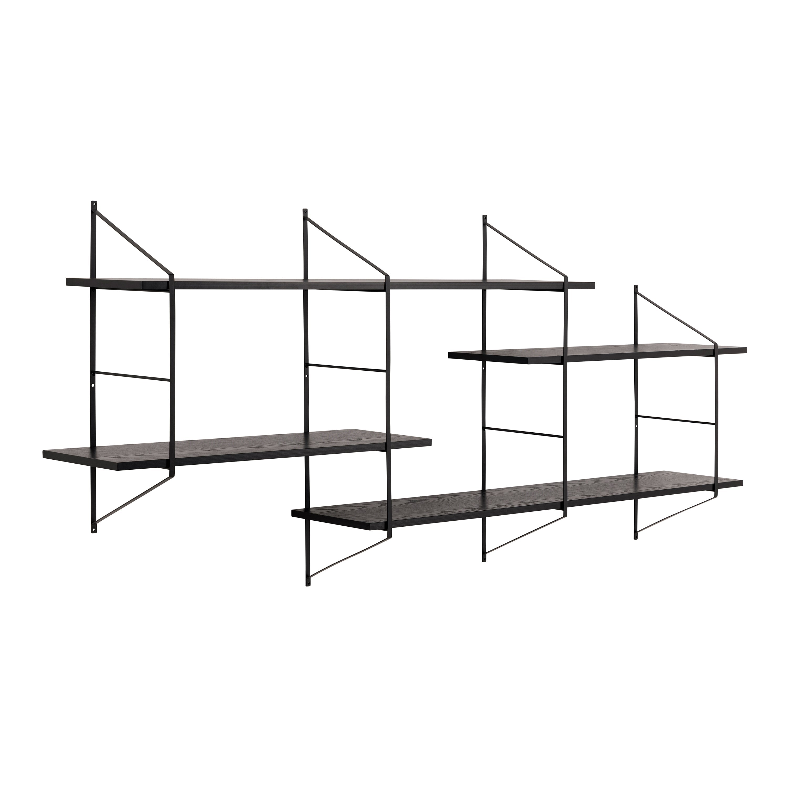 Belfast Wall Unit with 4 Shelves in Black – FTG