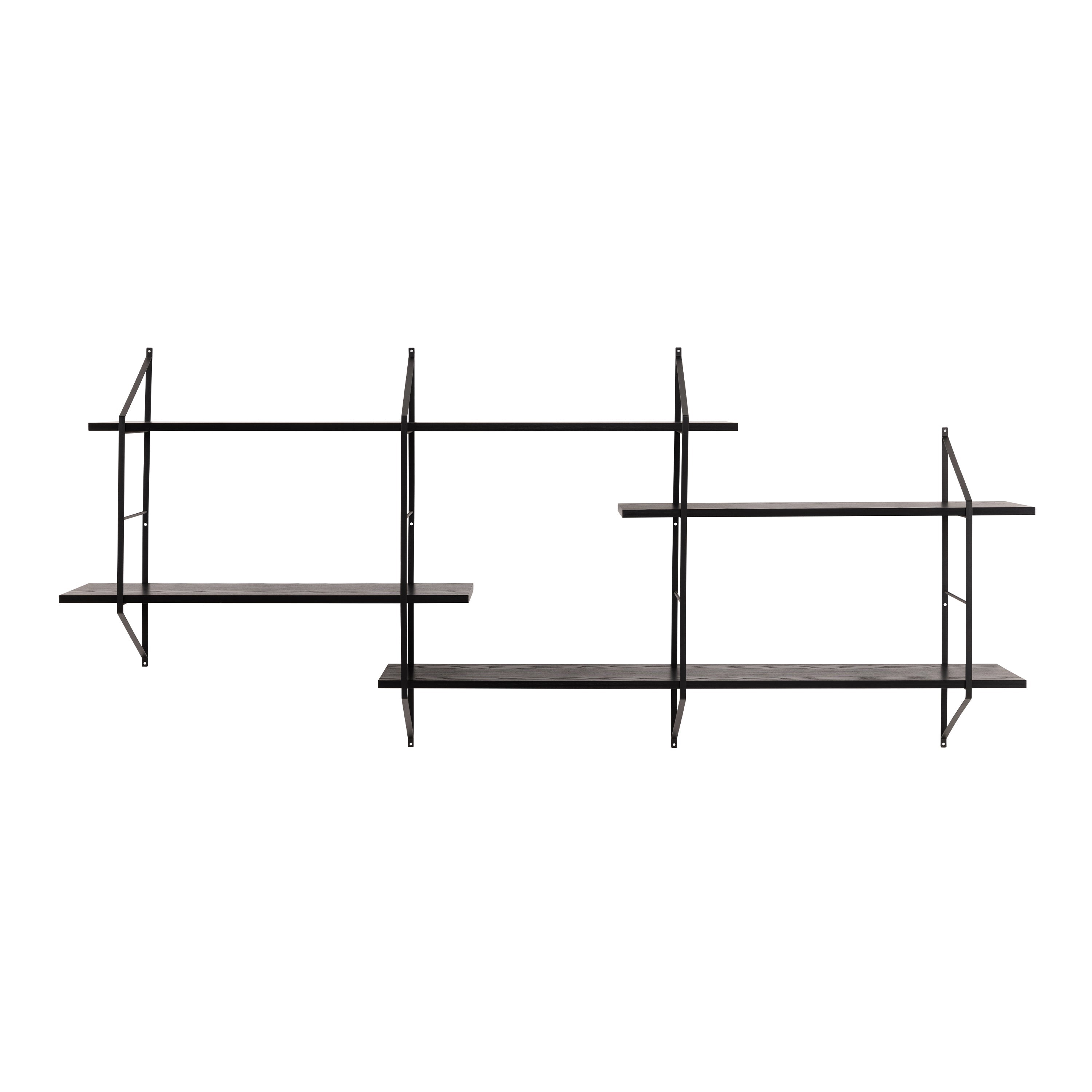 Belfast Wall Unit with 4 Shelves in Black – FTG, view 2