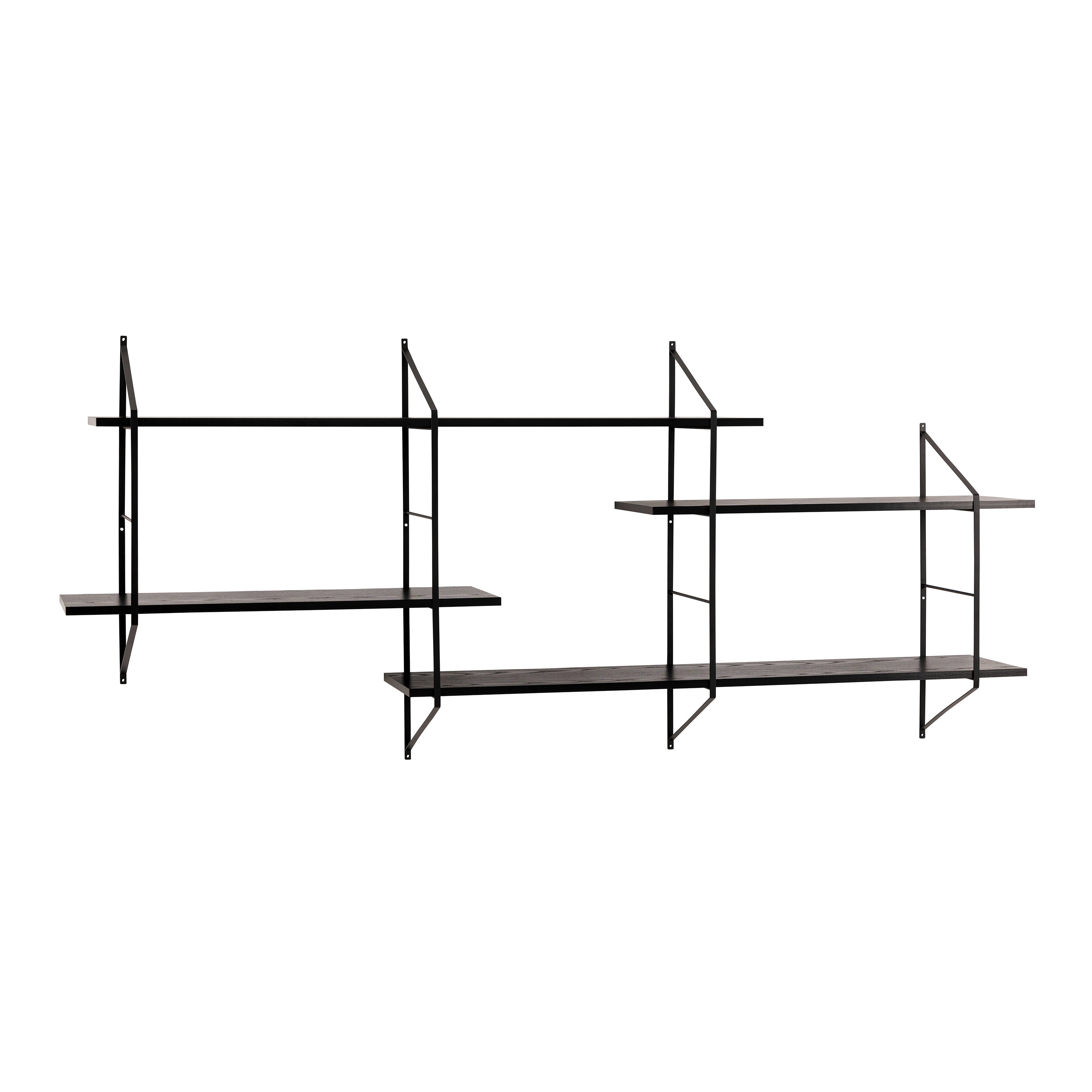 Belfast Wall Unit with 4 Shelves in Black – FTG, view 3