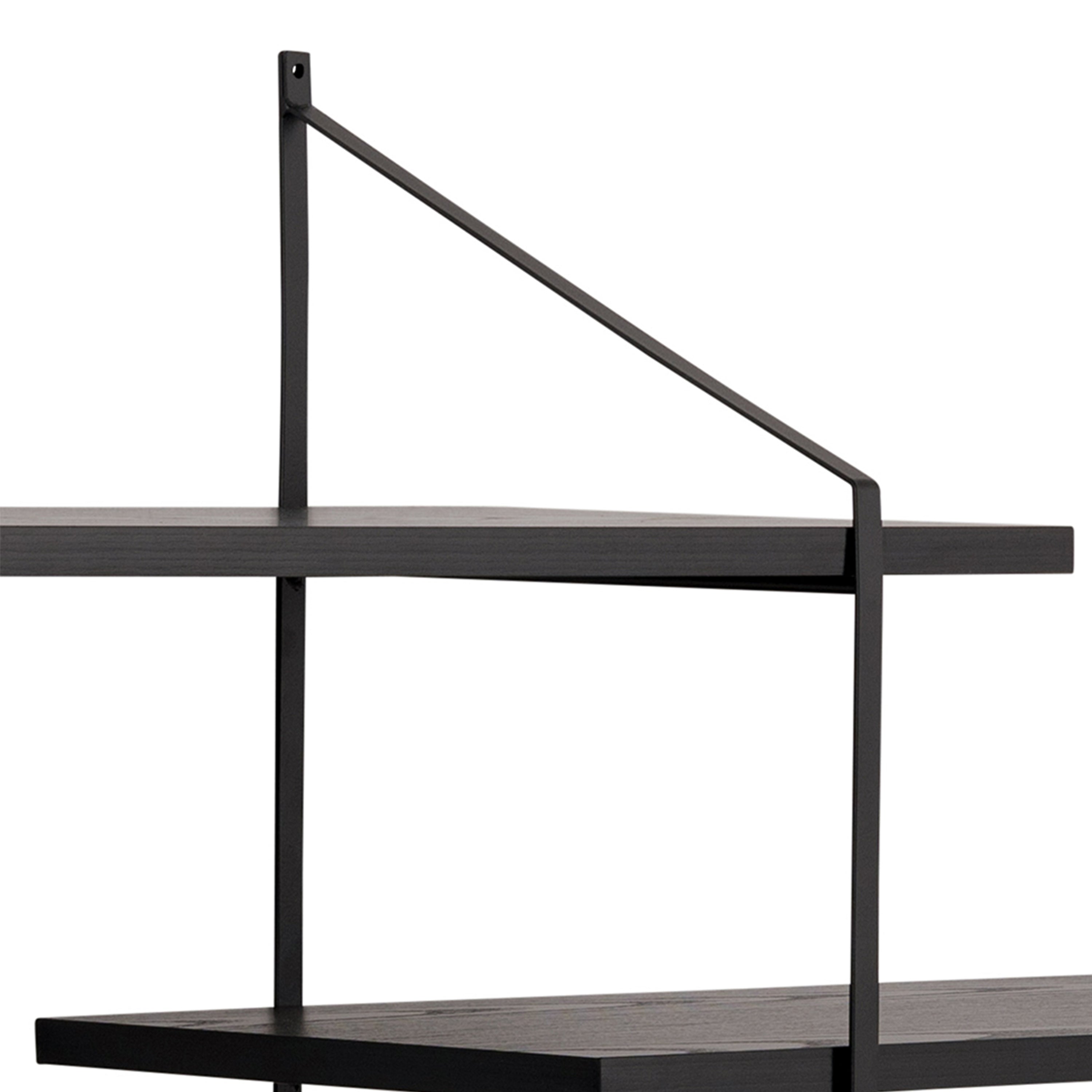 Belfast Wall Unit with 4 Shelves in Black – FTG, view 7