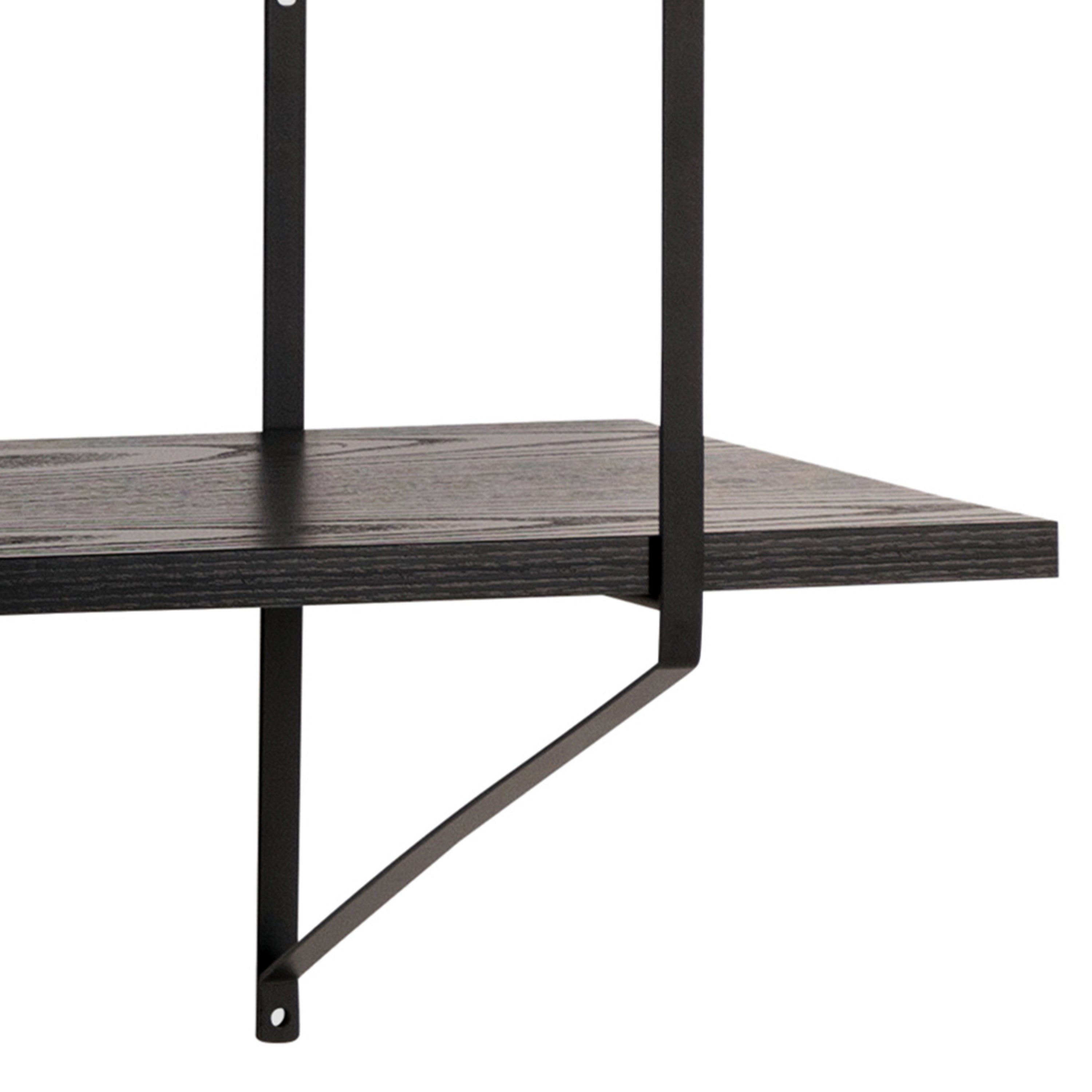 Belfast Wall Unit with 4 Shelves in Black – FTG, view 8