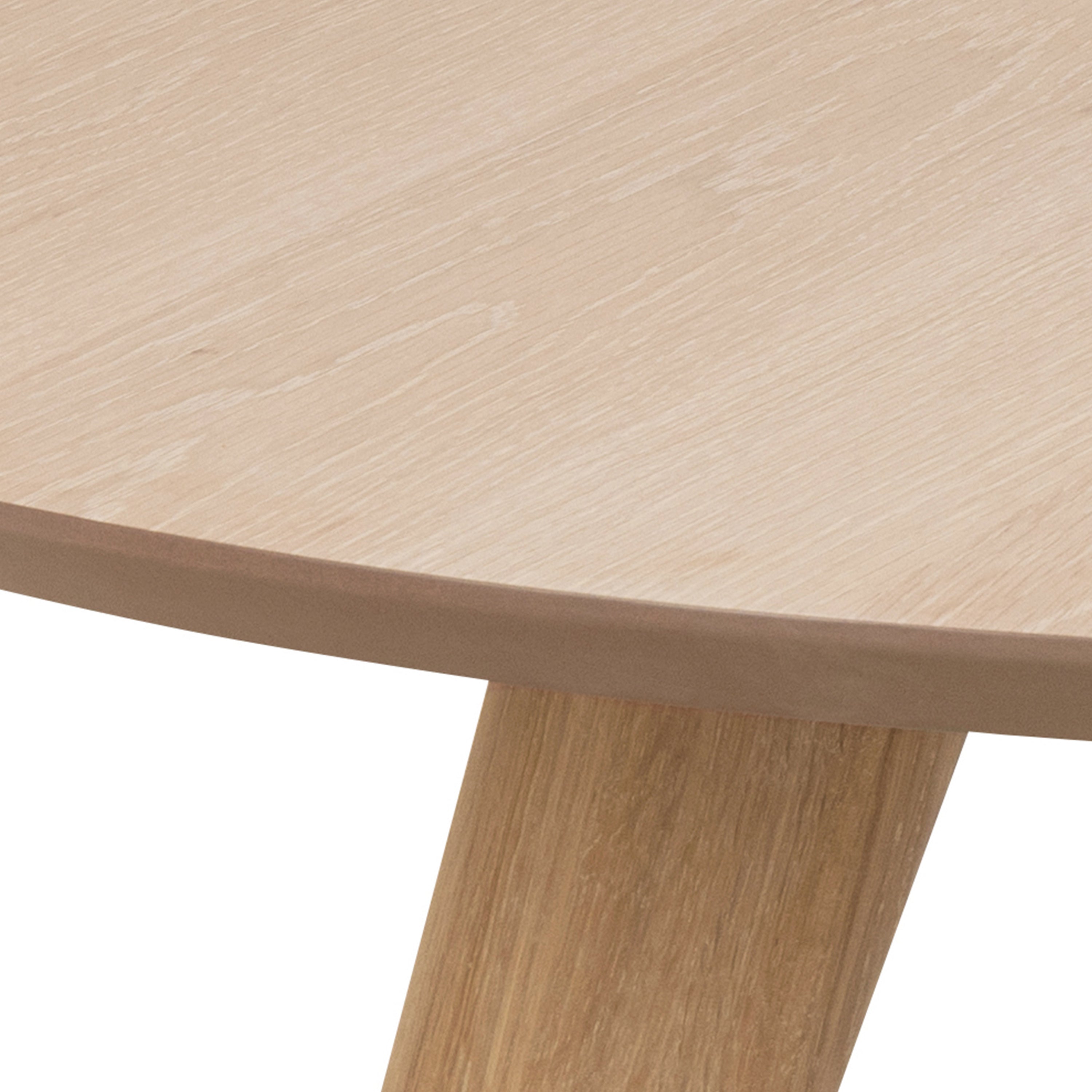 Townsville Round Dining Table in White and Oak Included 4 Batilda Dining Chairs with Grey Fabric and Oak – FTG, view 5