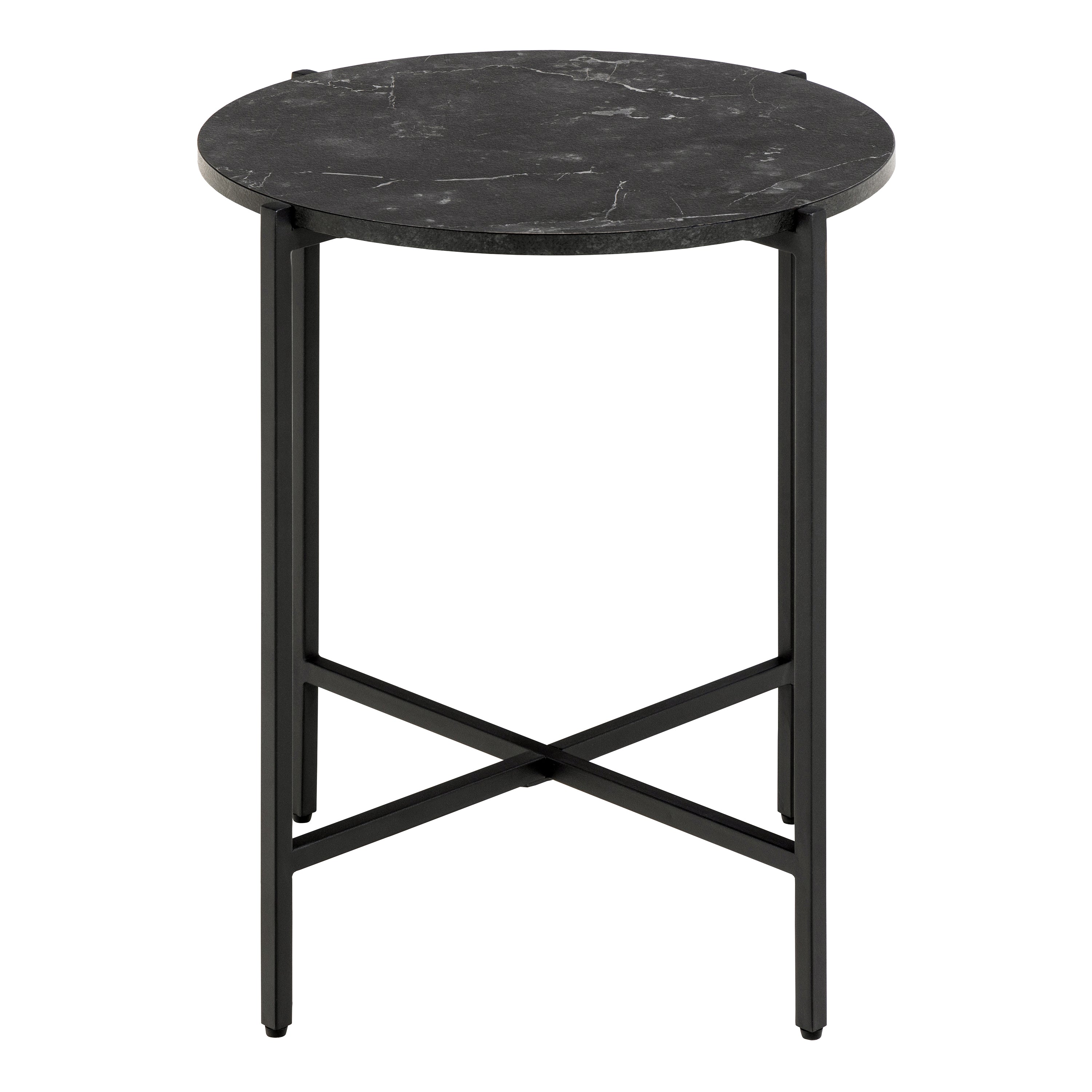 Lamoine Round Side Table in Matt Black – FTG, view 2