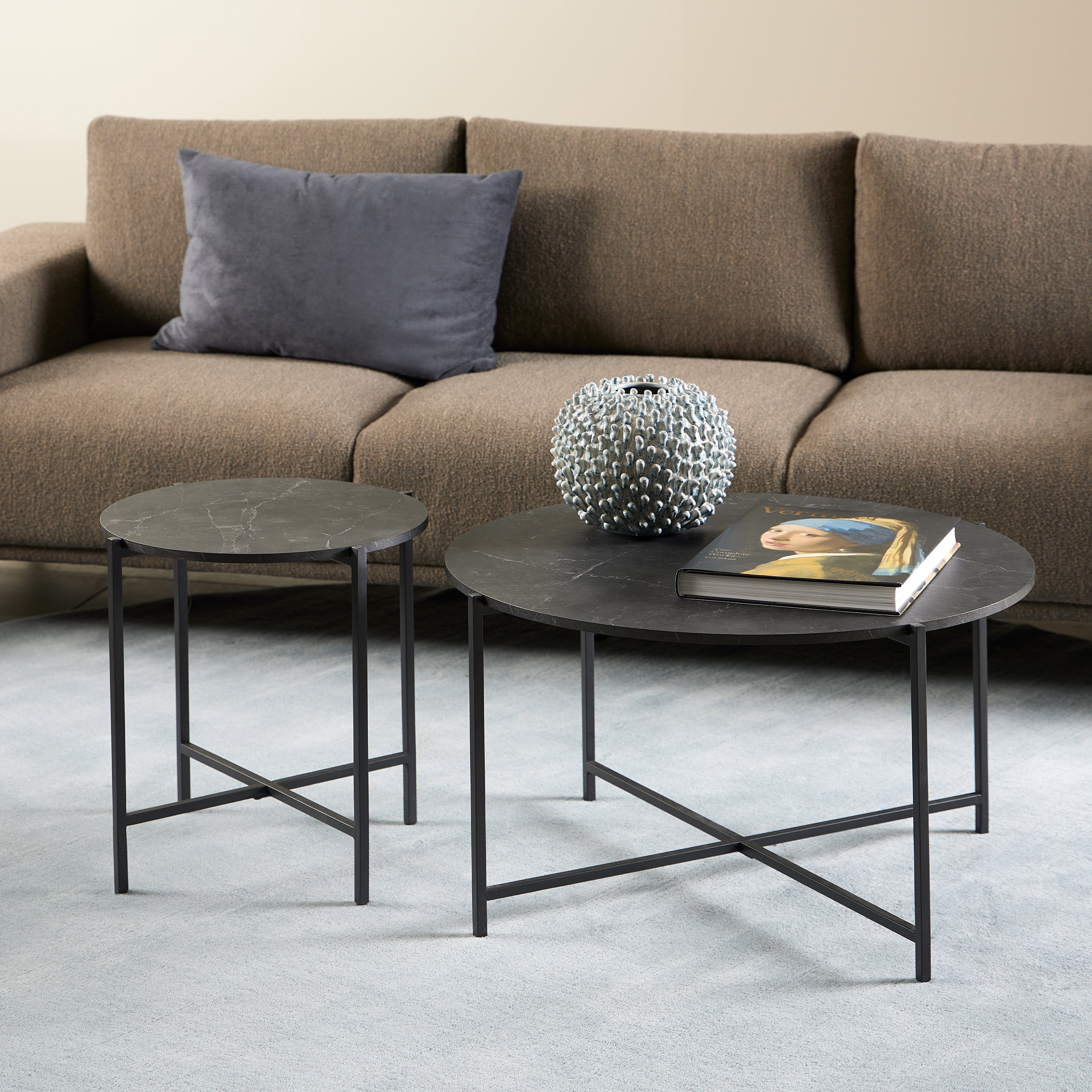 Lamoine Round Side Table in Matt Black – FTG, view 3