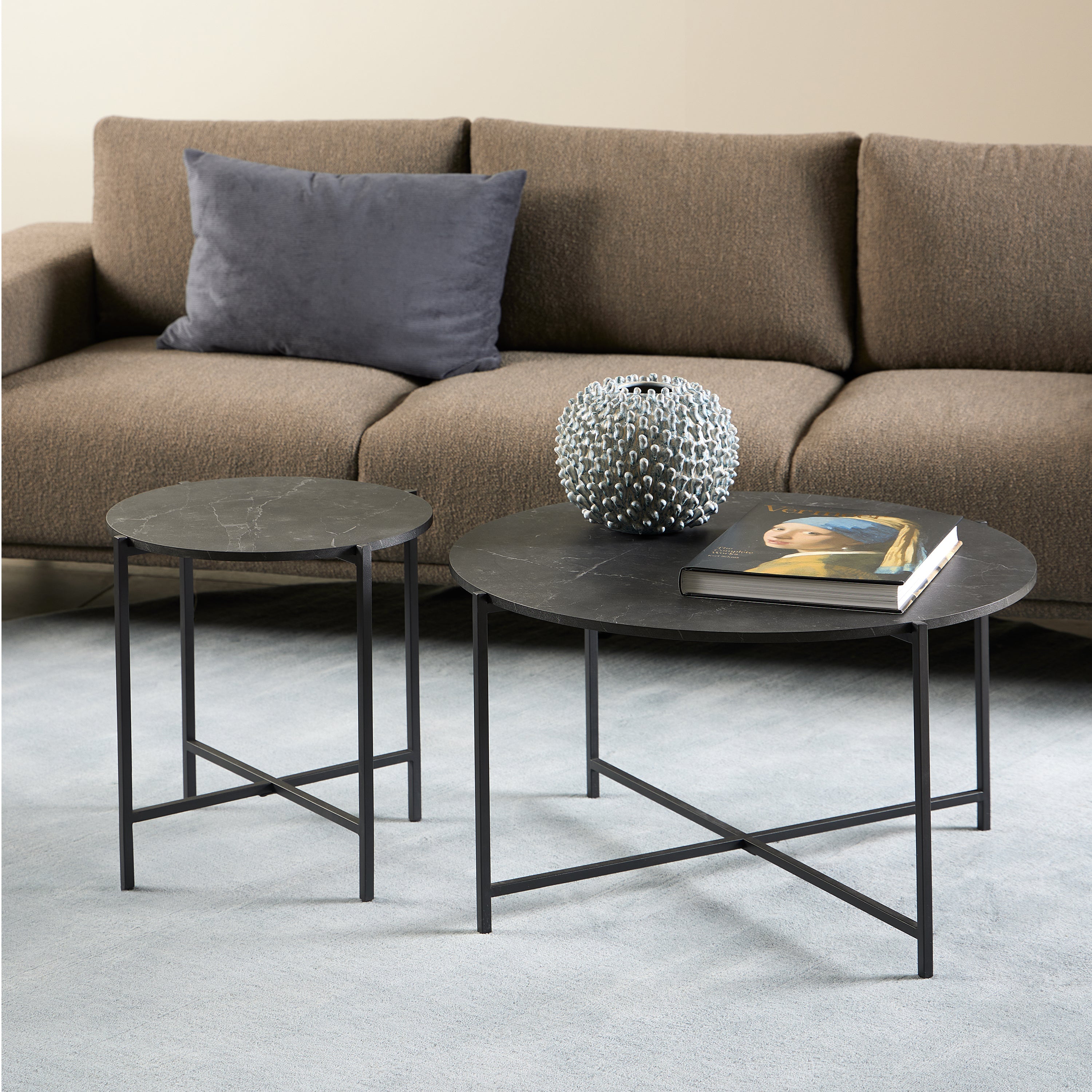 Lamoine Round Coffee Table in Matt Black – FTG, view 3