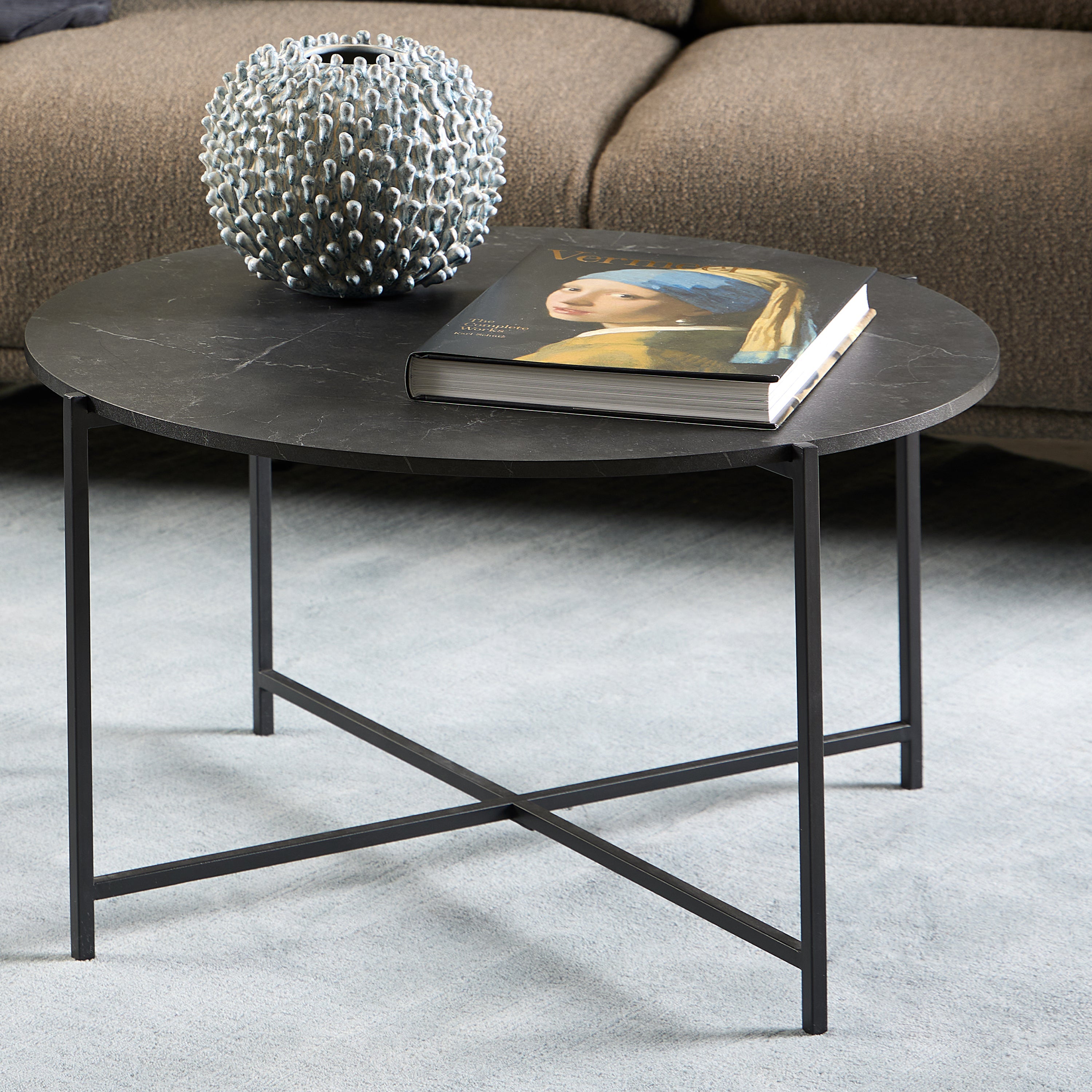 Lamoine Round Coffee Table in Matt Black – FTG, view 4