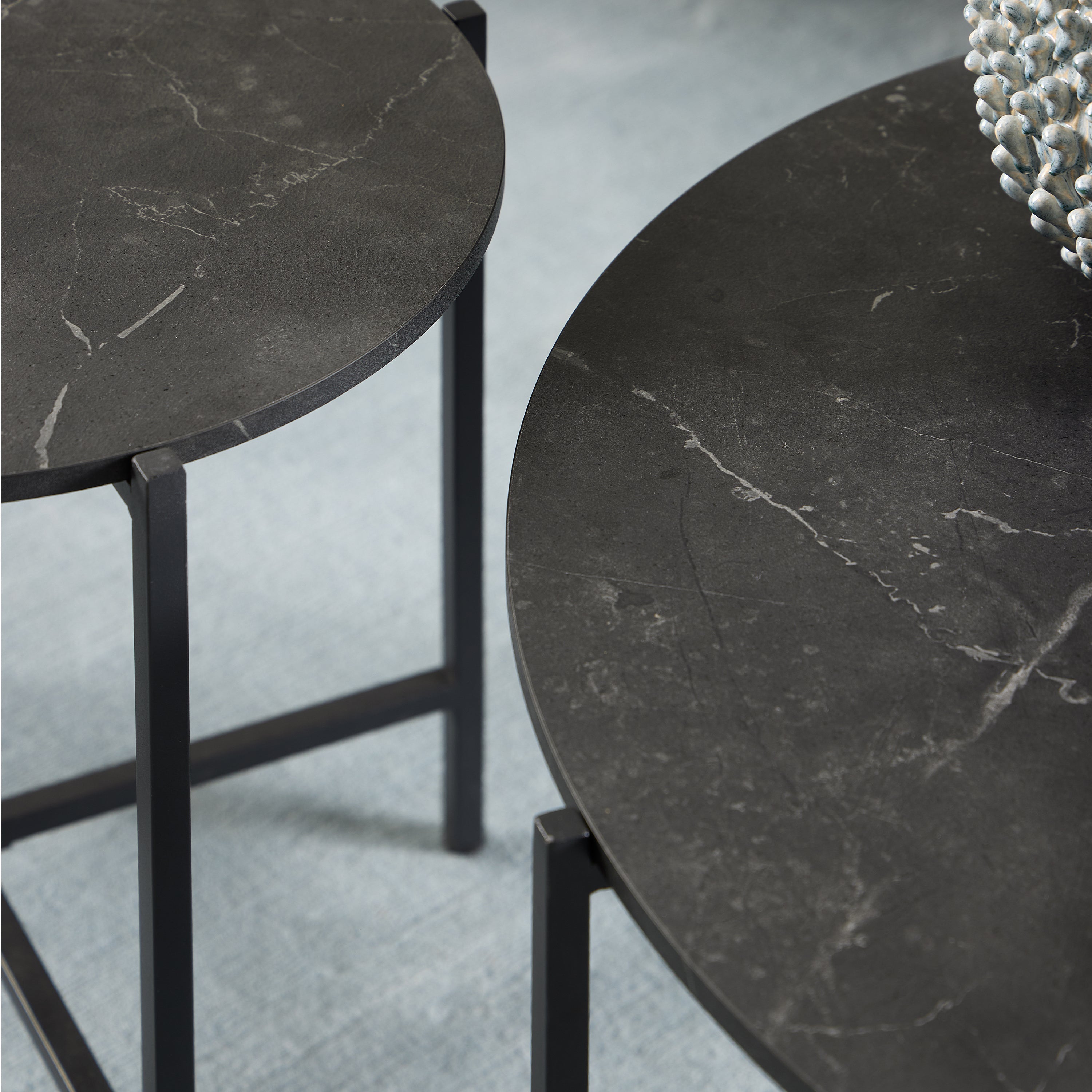 Lamoine Round Coffee Table in Matt Black – FTG, view 5