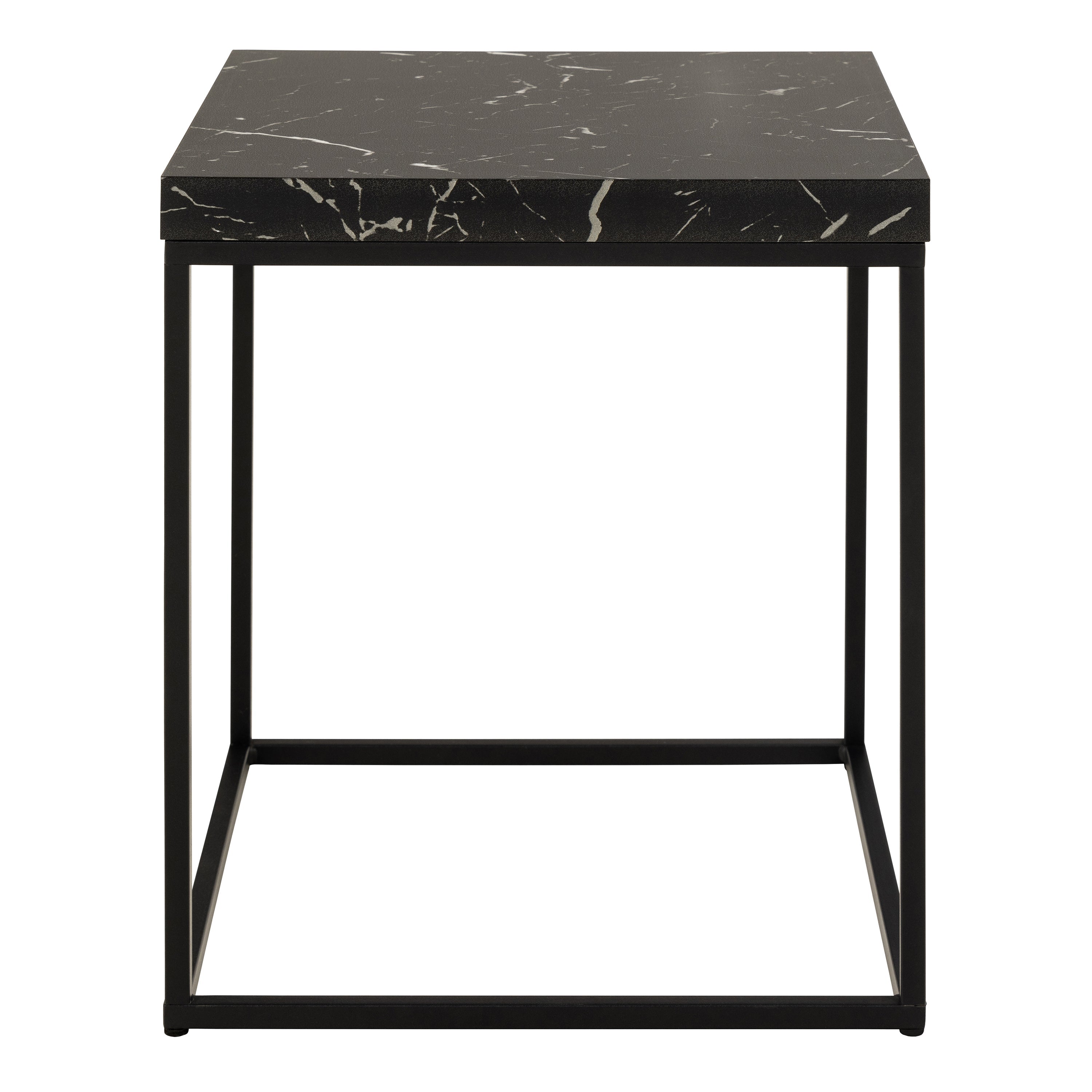 Barossa Coffee Table with Black Marble Marquina Top & Black Steel Base 40cm – FTG, view 2