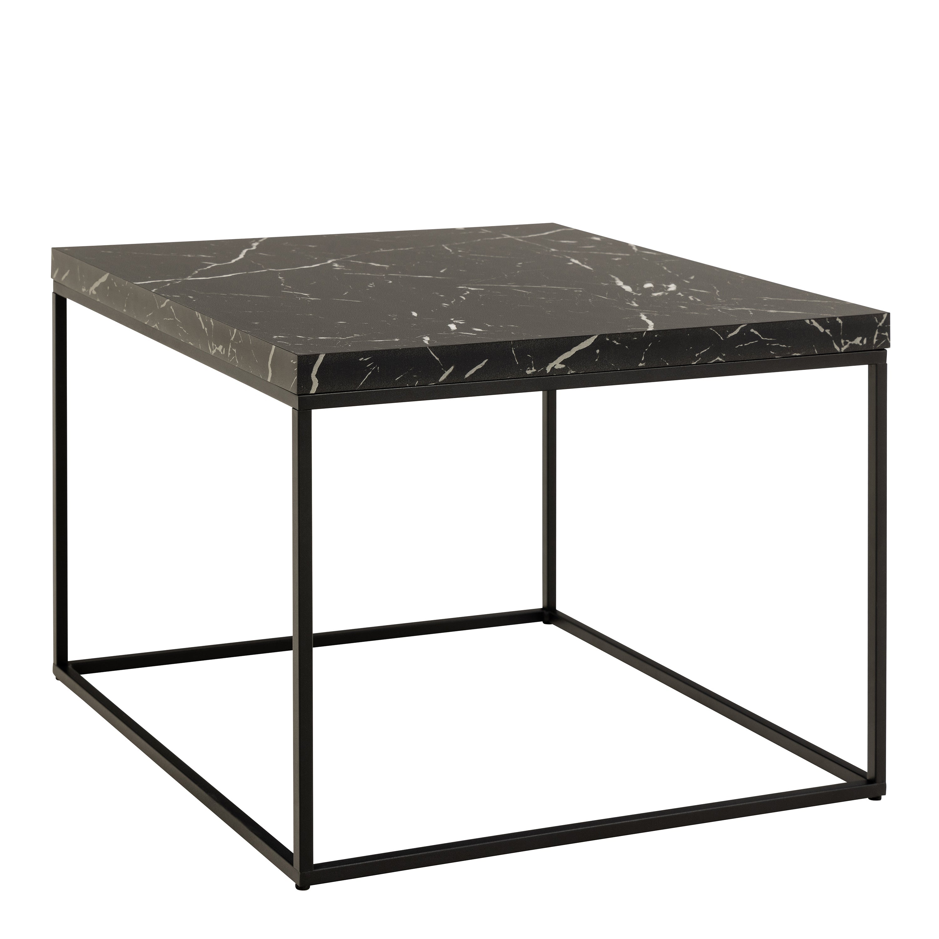 Barossa Coffee Table with Black Marble Marquina Top & Black Steel Base 60cm – FTG