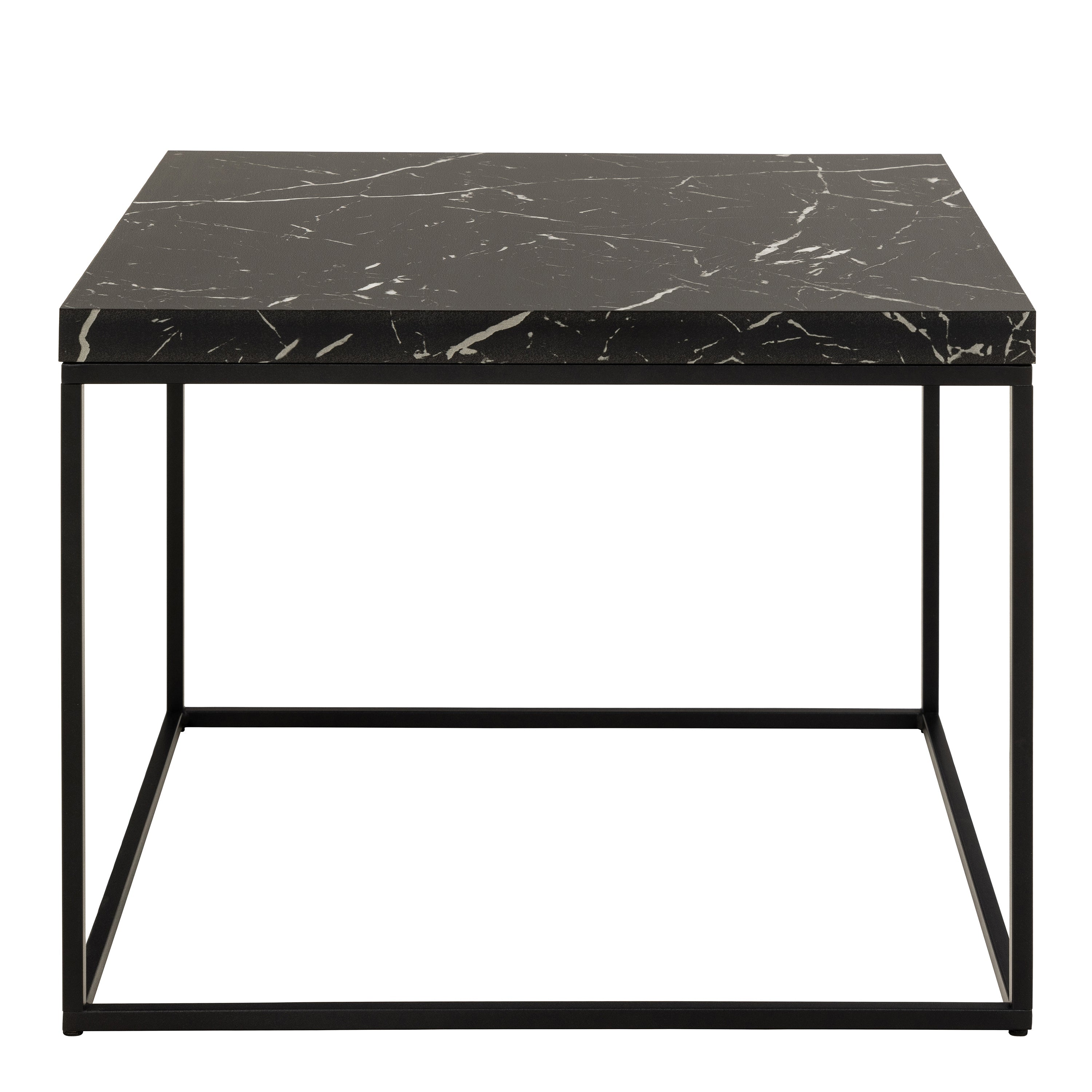 Barossa Coffee Table with Black Marble Marquina Top & Black Steel Base 60cm – FTG, view 2