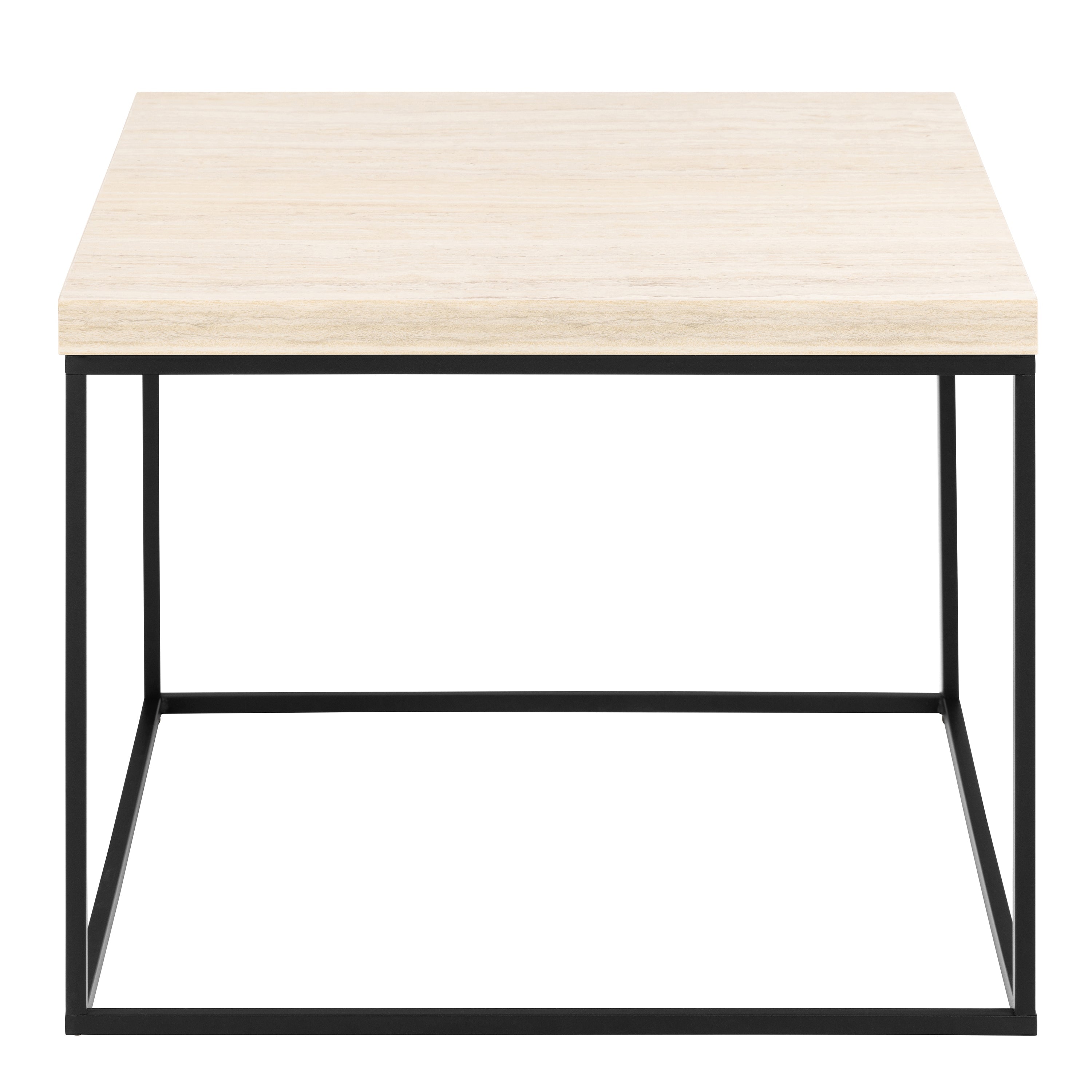 Barossa Coffee Table with Travertine Rough Paper Top & Black Powder Steel Base 60cm – FTG, view 2