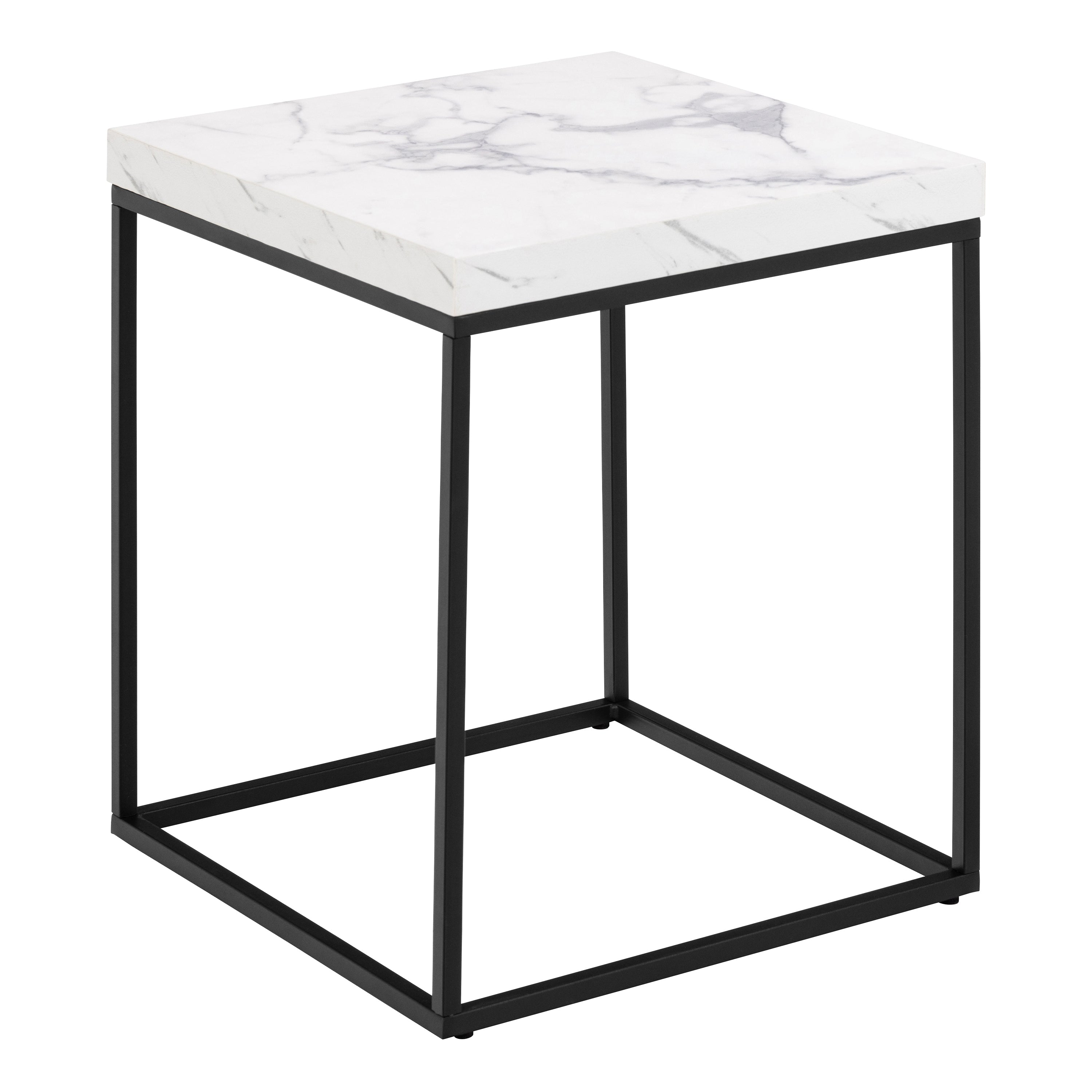 Barossa Coffee Table with White Marble Carrara Top & Black Base 40cm – FTG