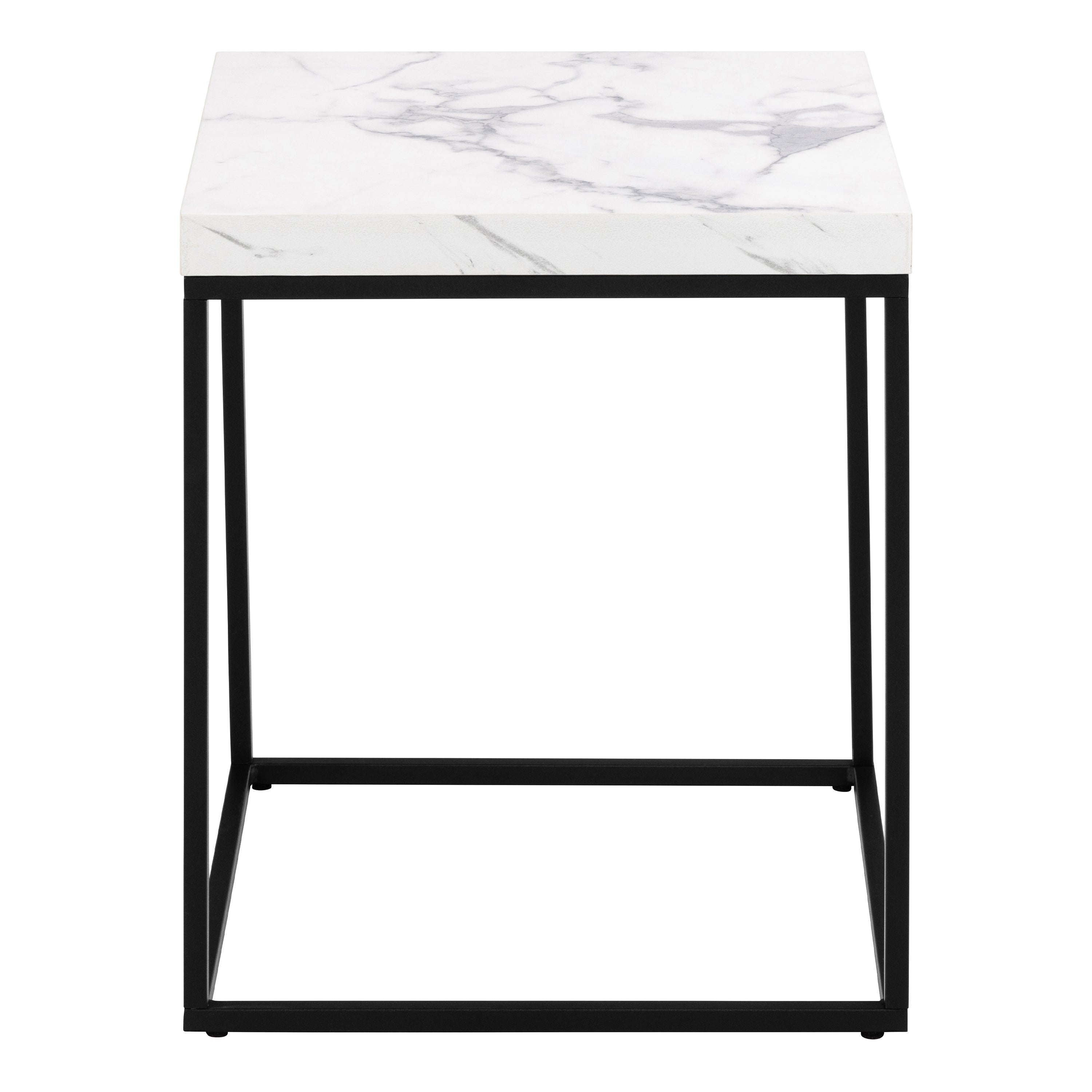 Barossa Coffee Table with White Marble Carrara Top & Black Base 40cm – FTG, view 2