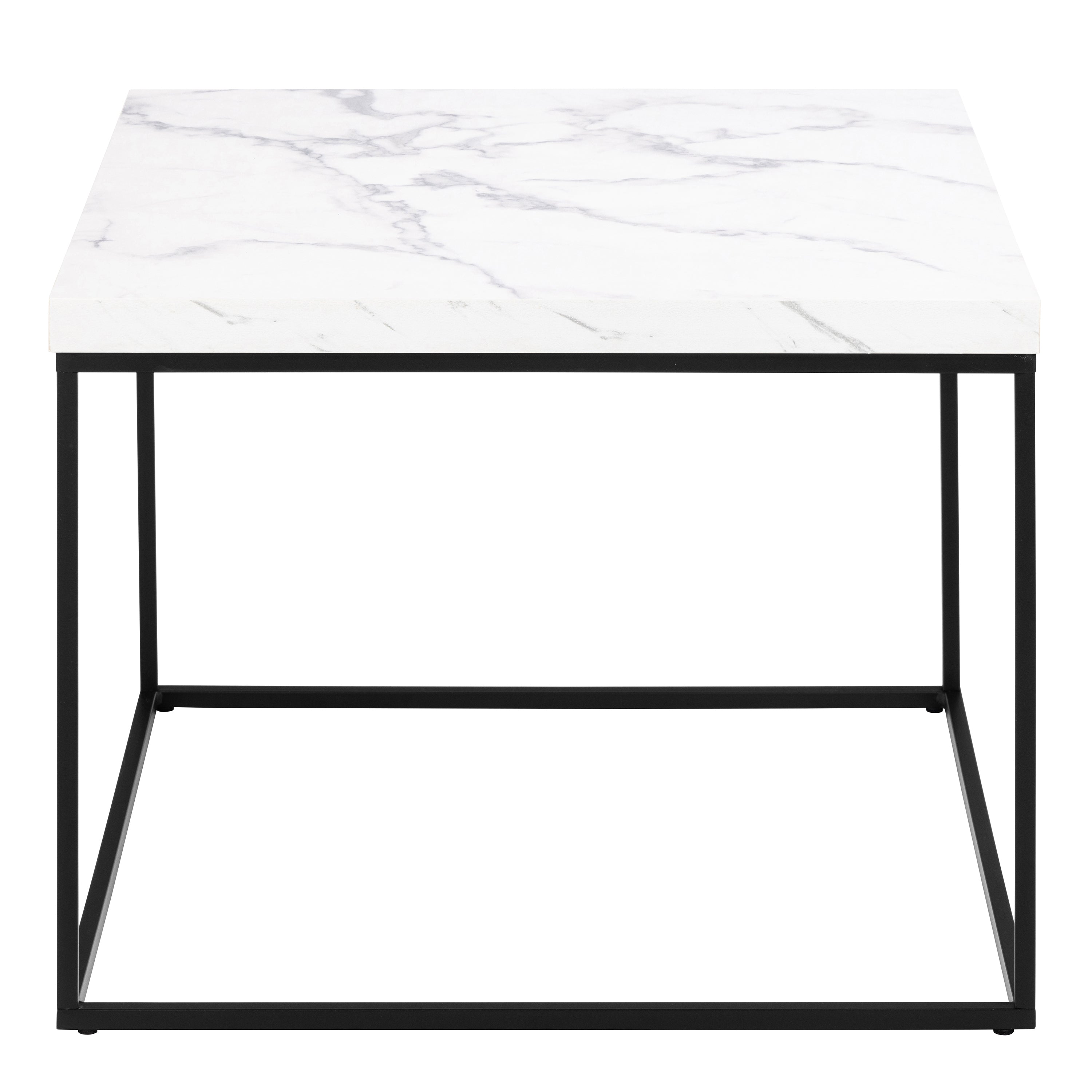 Barossa Coffee Table with White Marble Carrara Top & Black Steel Base 60cm – FTG, view 2