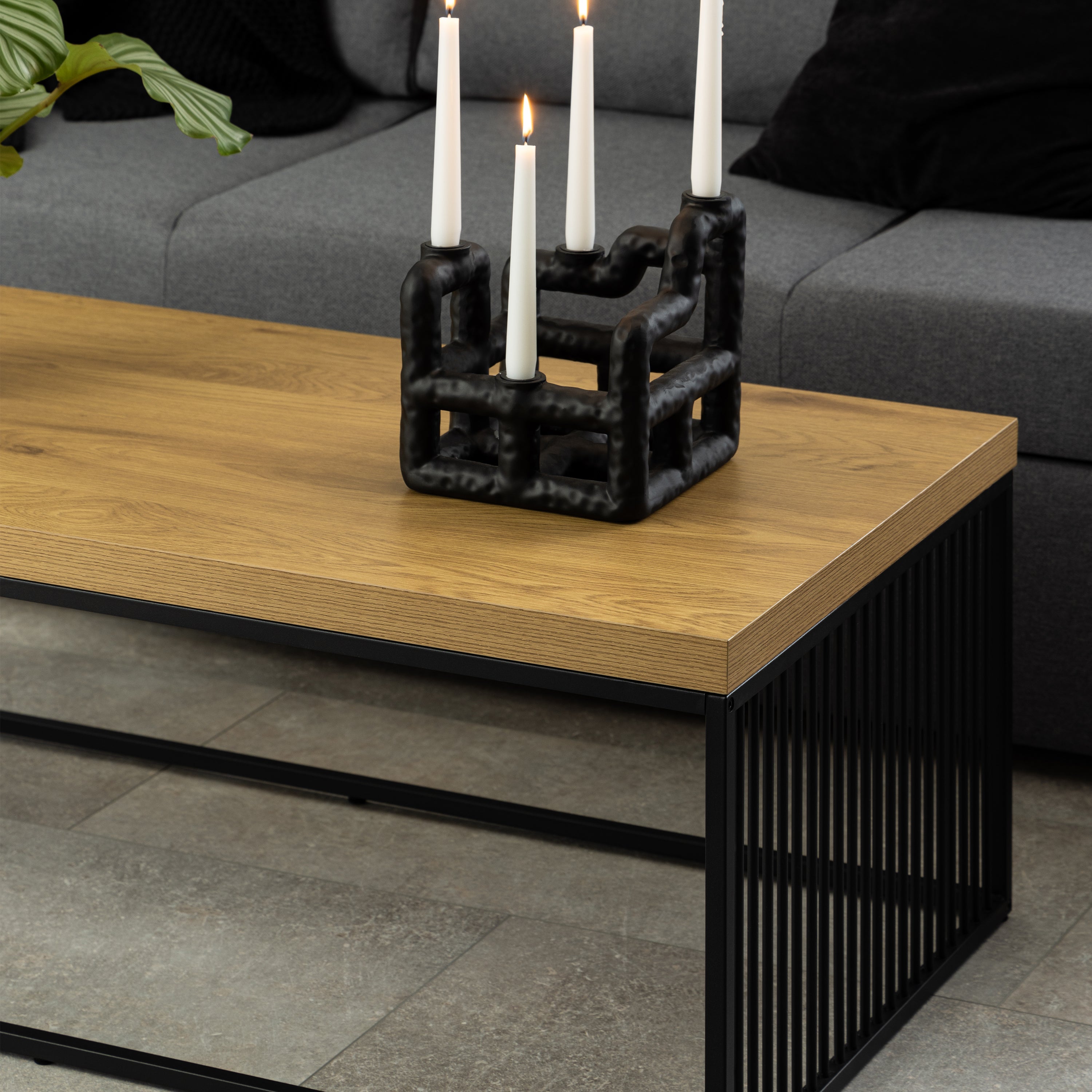 Strington Coffee Table in Black and Oak – FTG, view 4