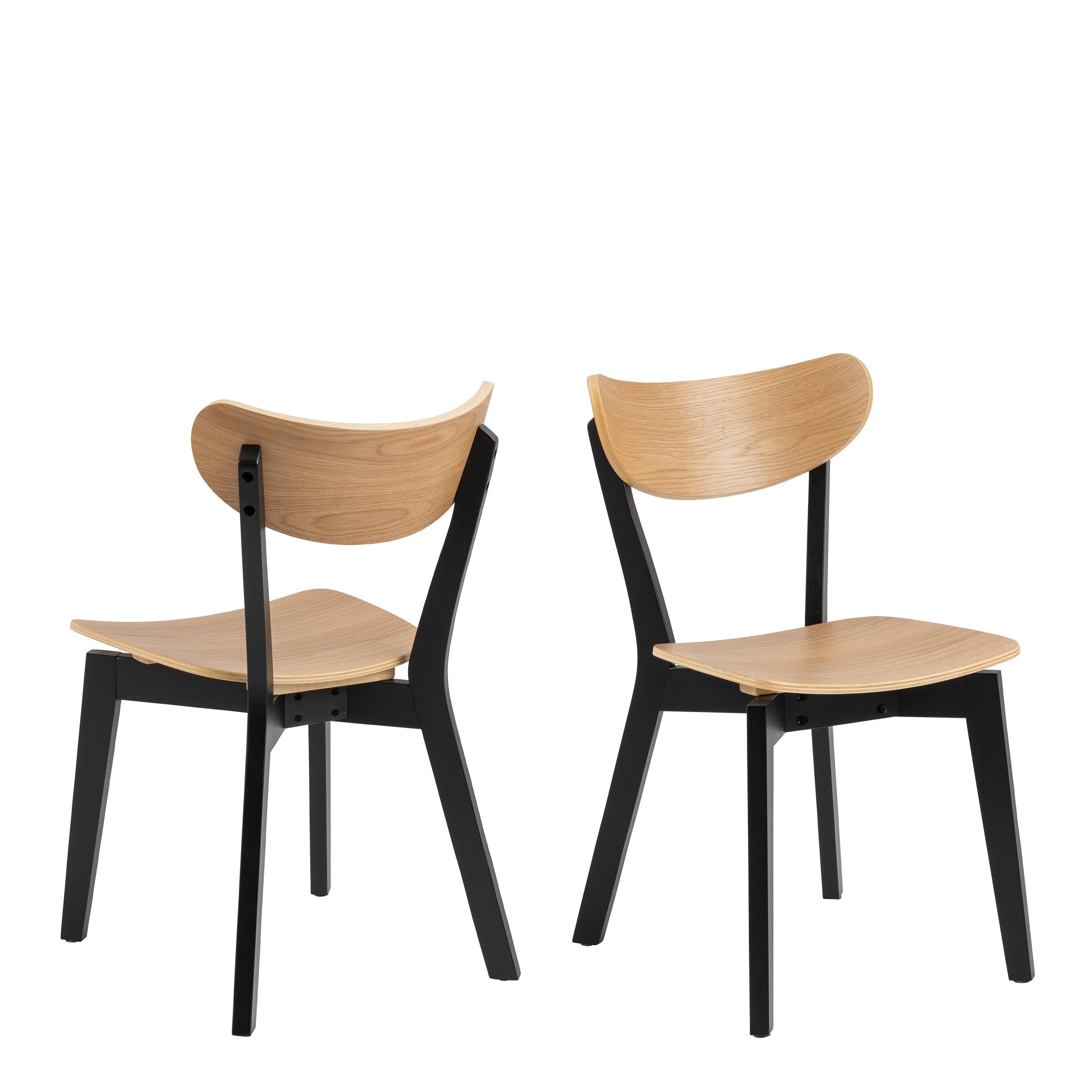 Roxby Dining Chairs in Black and Oak Set of 2 – FTG