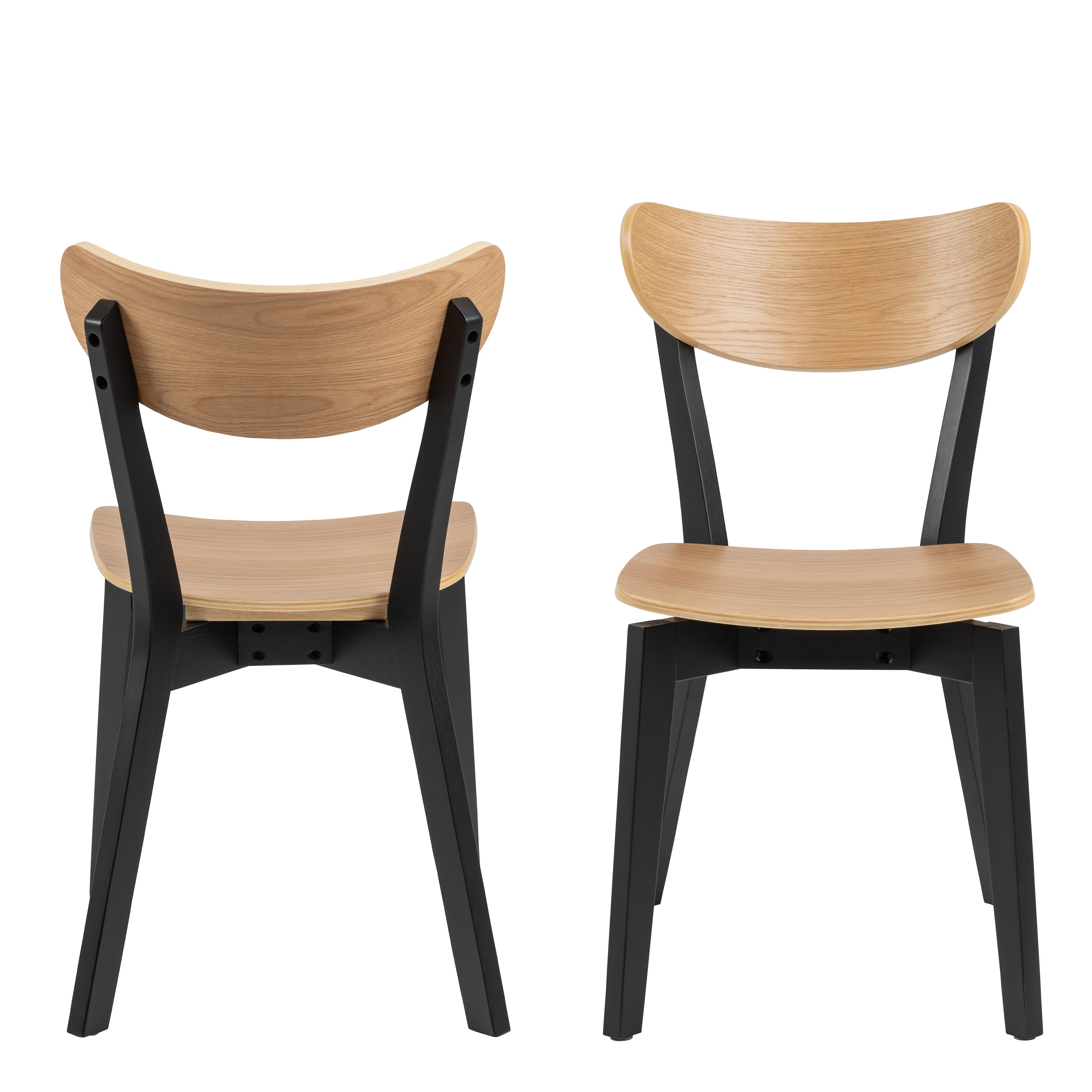 Roxby Dining Chairs in Black and Oak Set of 2 – FTG, view 2