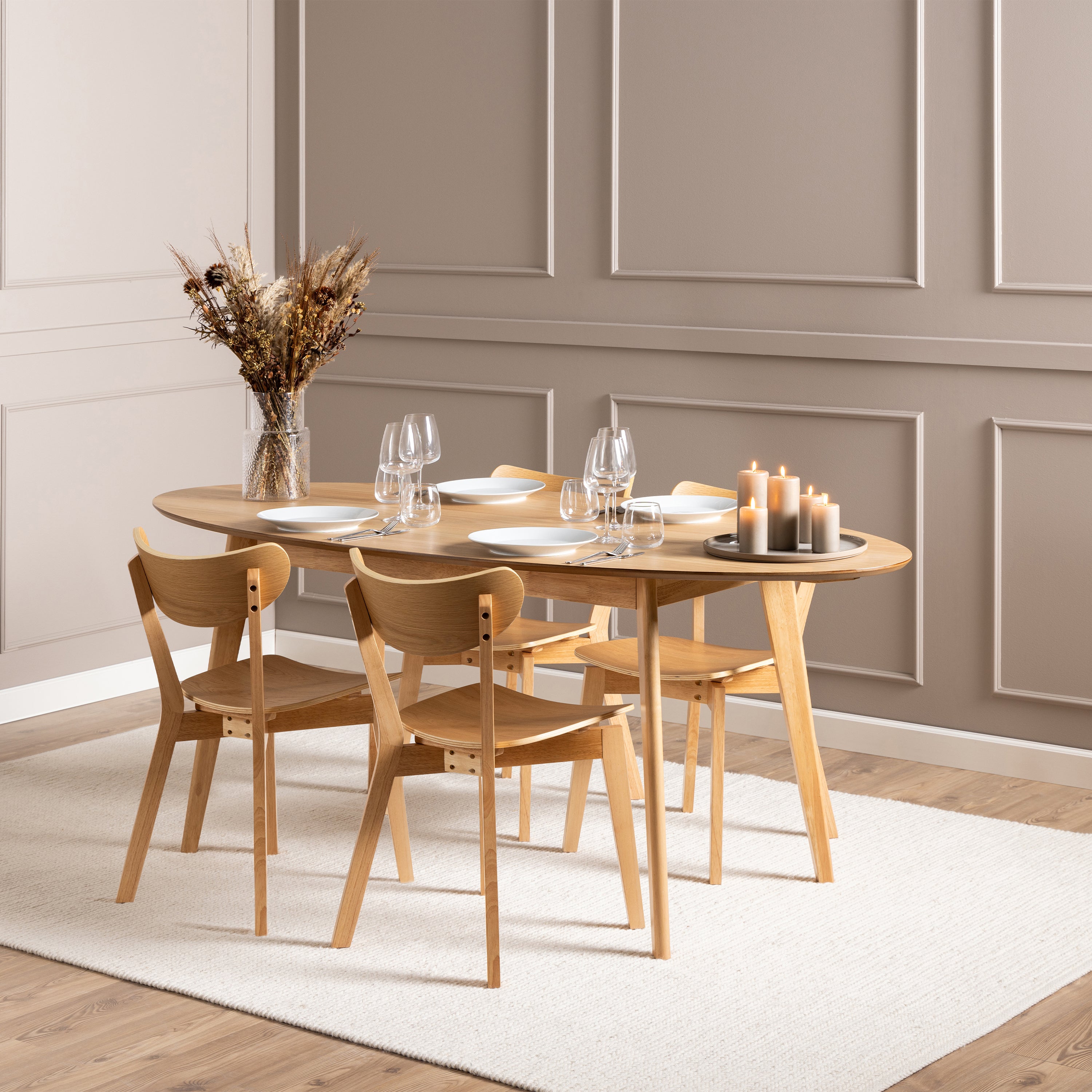 Roxby Dining Chairs in Oak Set of 2 – FTG, view 4