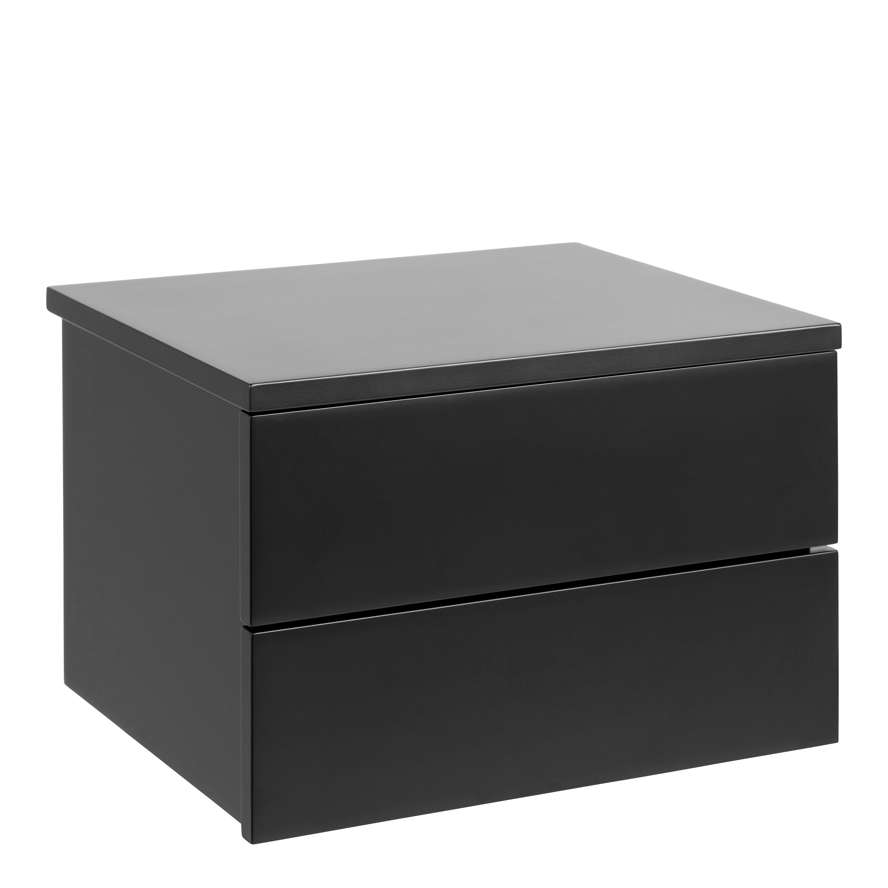 Avignon Bedside Table with 2 Drawers in Black – FTG