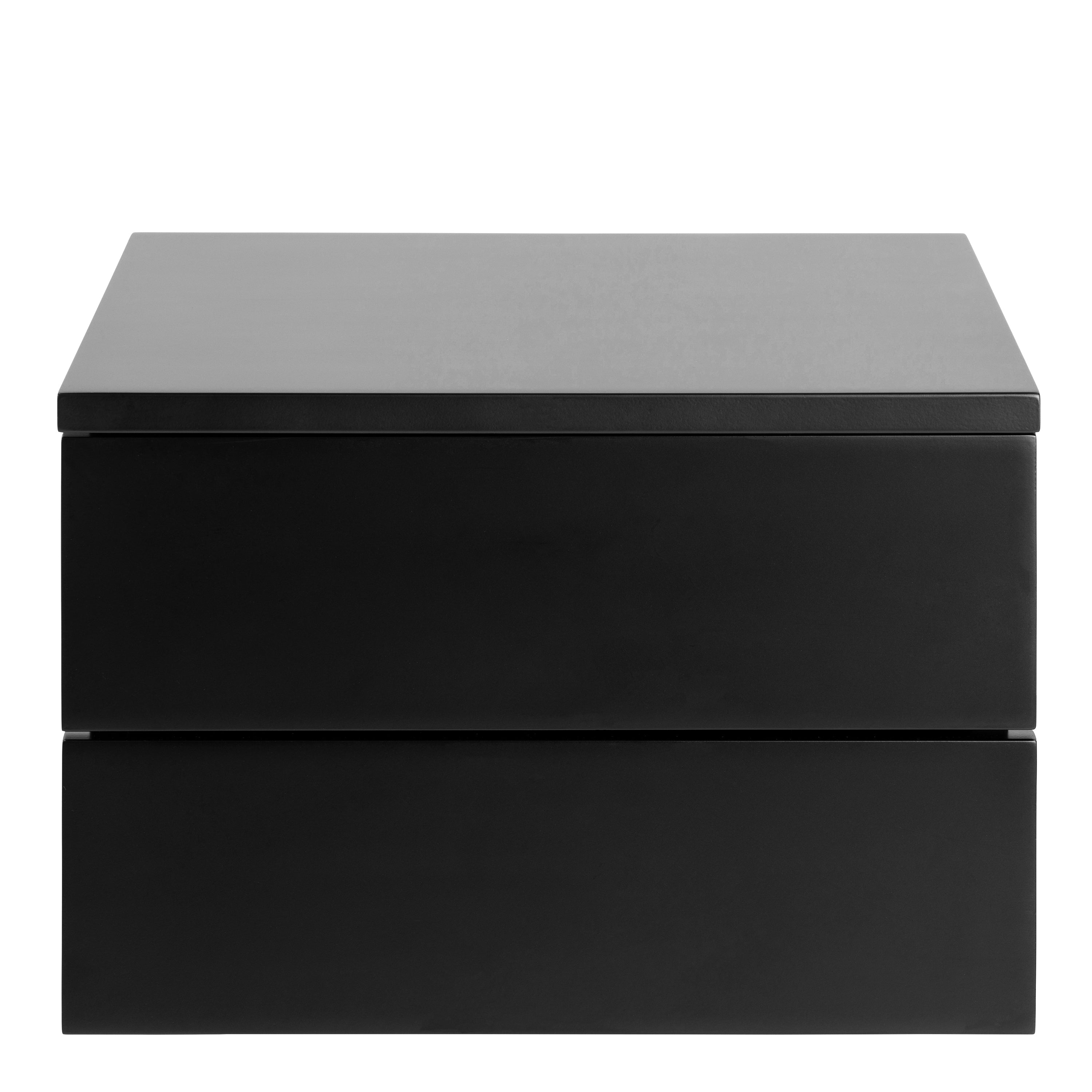 Avignon Bedside Table with 2 Drawers in Black – FTG, view 2