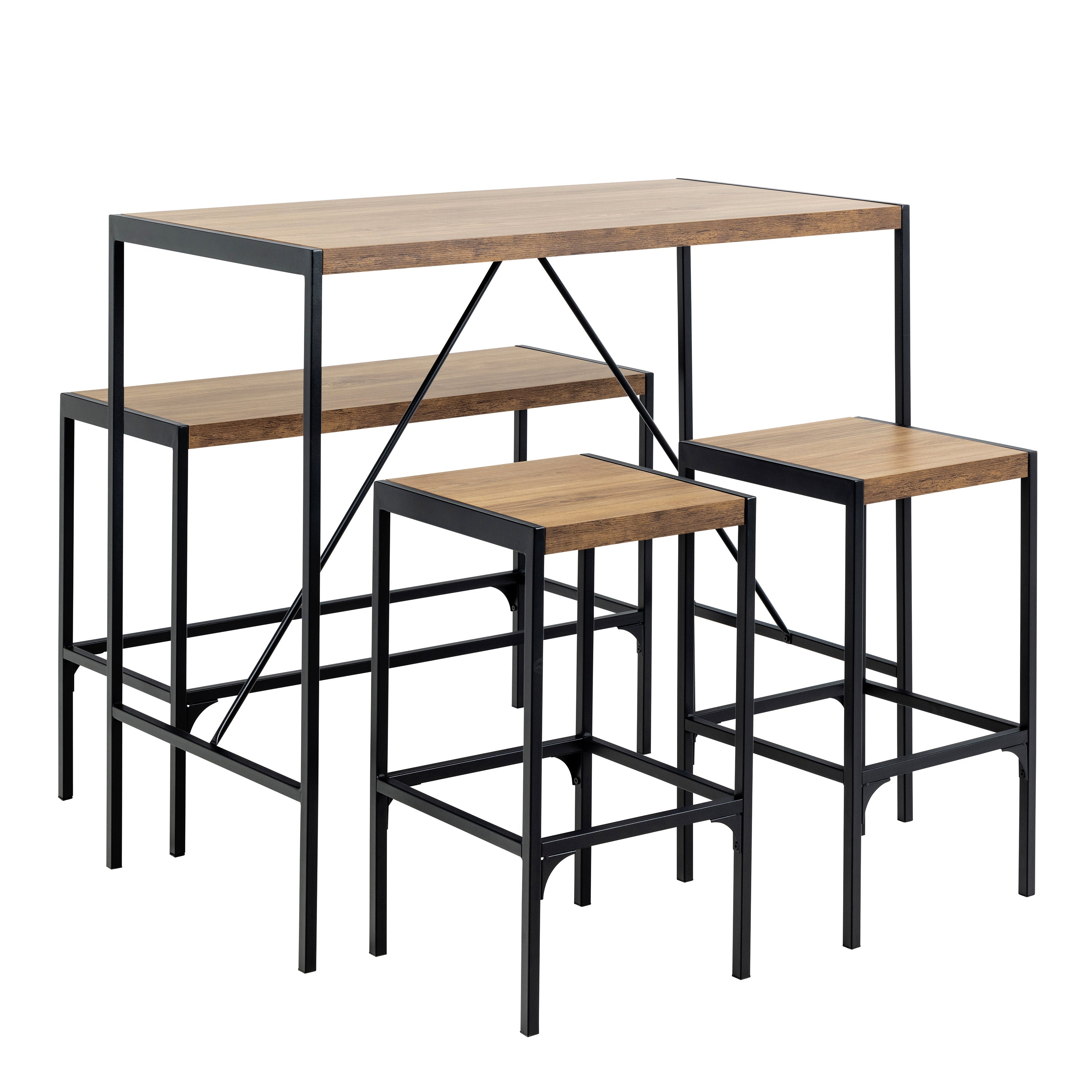Bahamas Bar Table Set in Black and Oak – FTG
