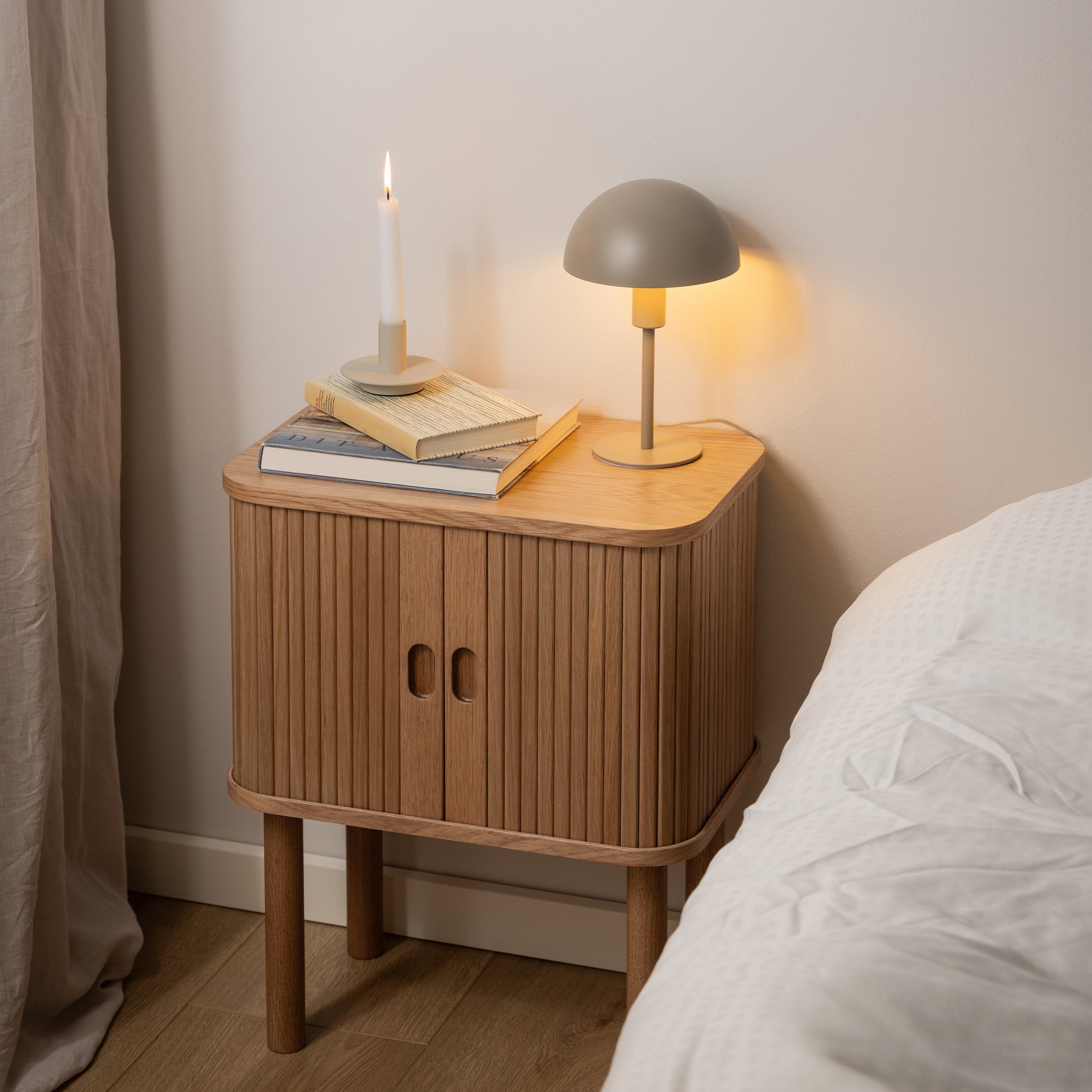 Langley Square Bedside Table in Oak – FTG, view 5