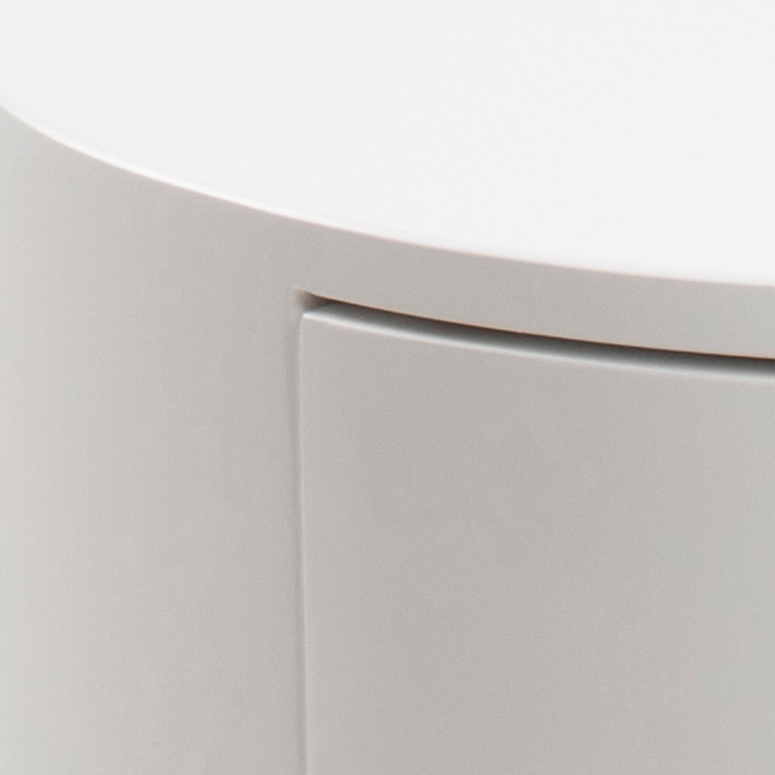 Polo Round Bedside Table in White and Black – FTG, view 6