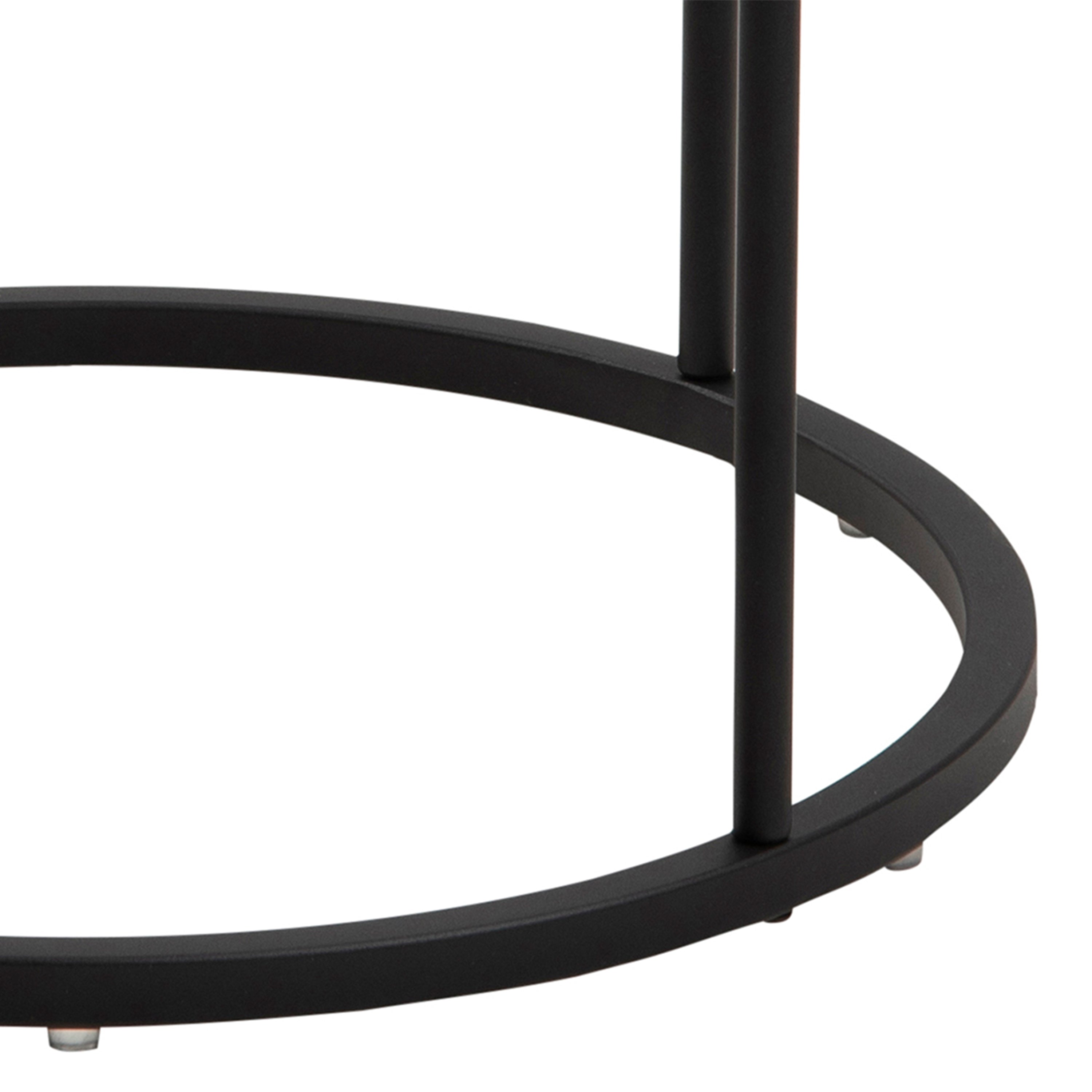 Polo Round Bedside Table in White and Black – FTG, view 8