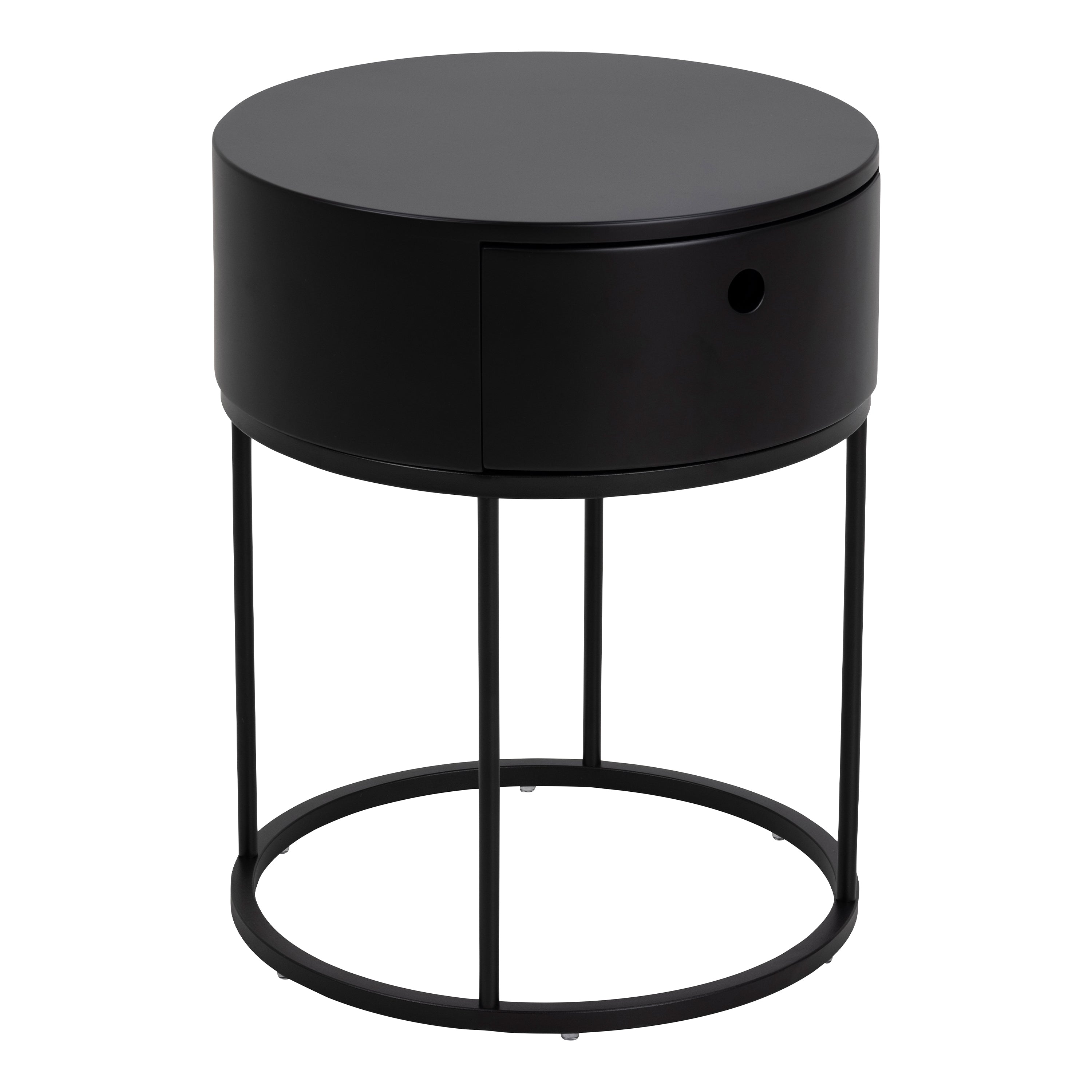 Polo Round Bedside Table in Black – FTG