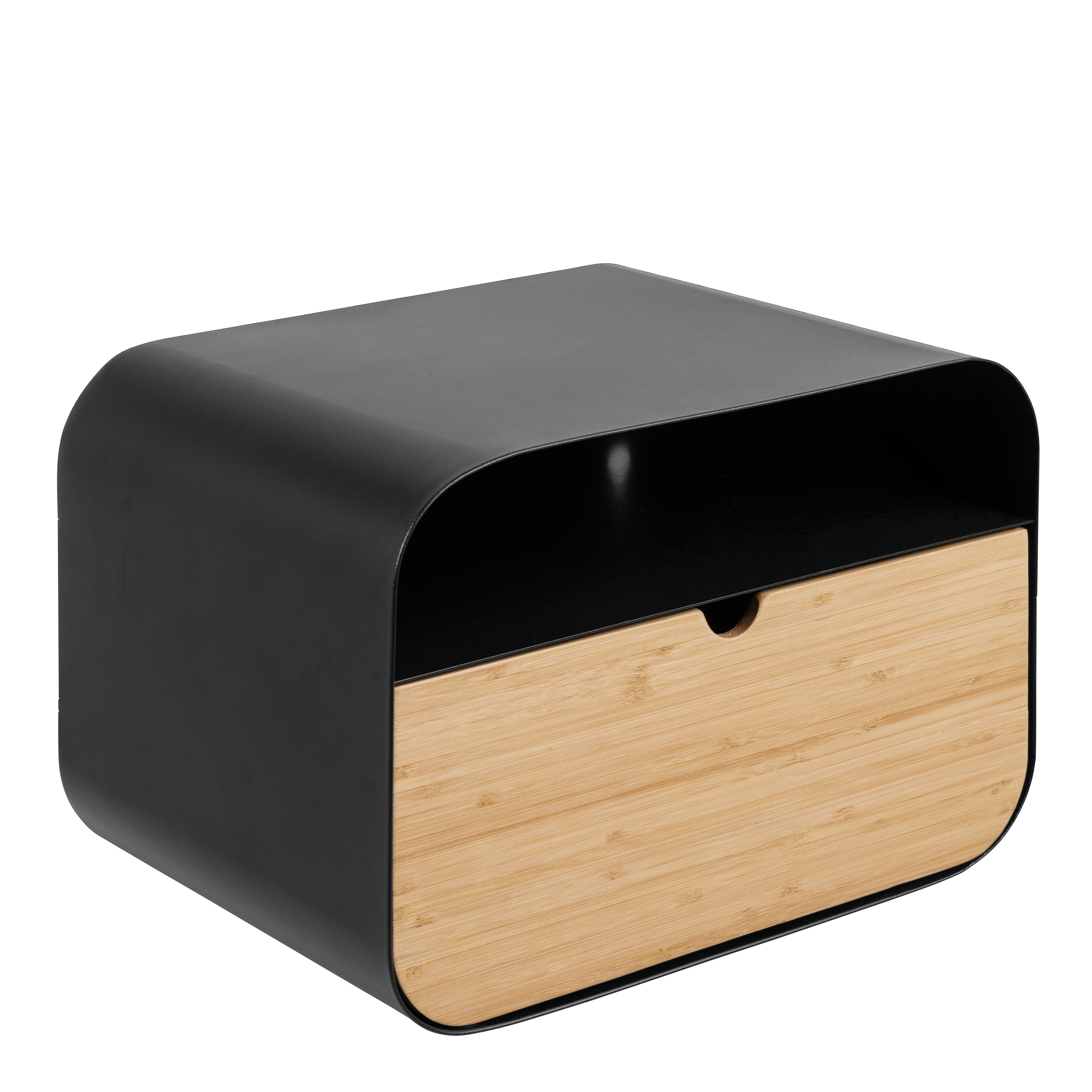Joliet Wallmounted Bedside Table in Black and Bamboo – FTG