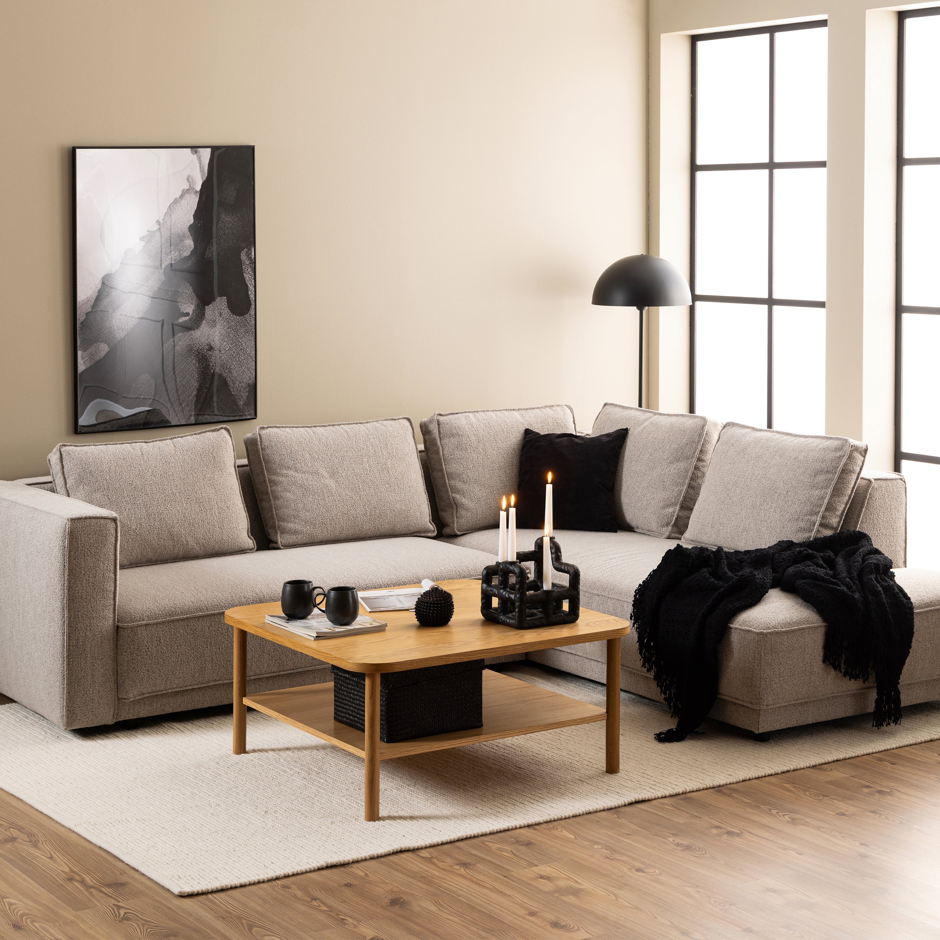 Banbury Square Coffee Table in Oak – FTG, view 3