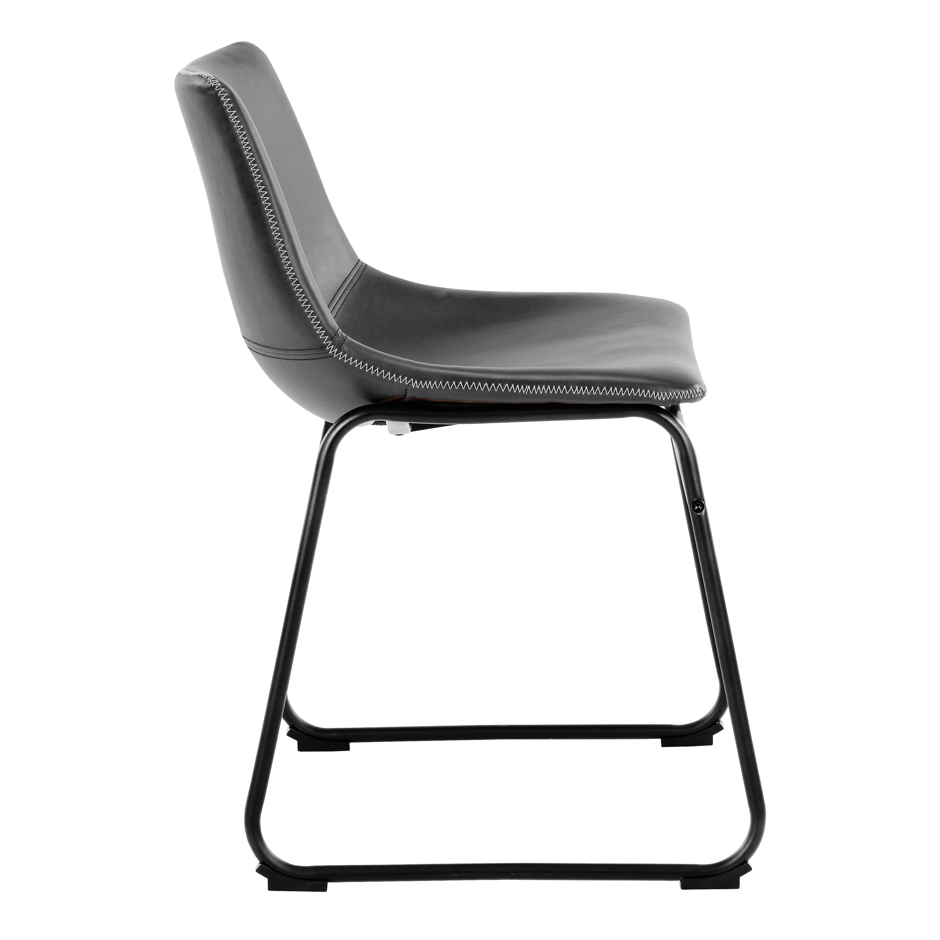 I_Oregon Dining Chair In Black with Cream Stitching, Set of 2. – FTG, view 3