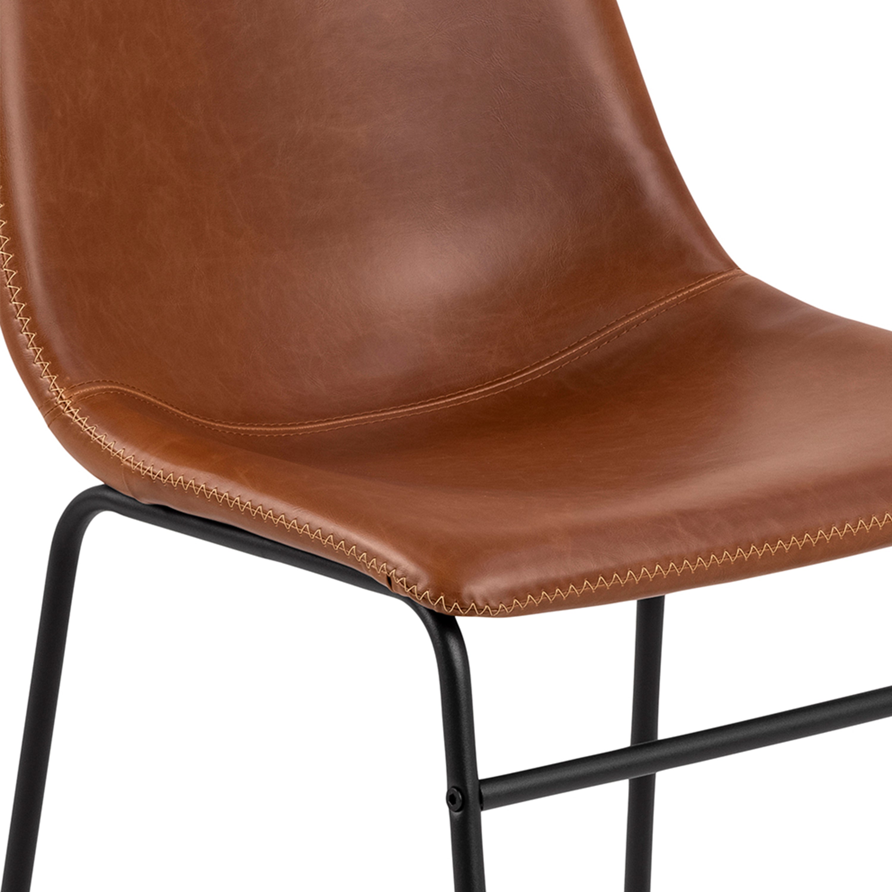 I_Oregon Dining Chair In Brown with Cream Stitching Set of 2. – FTG, view 6