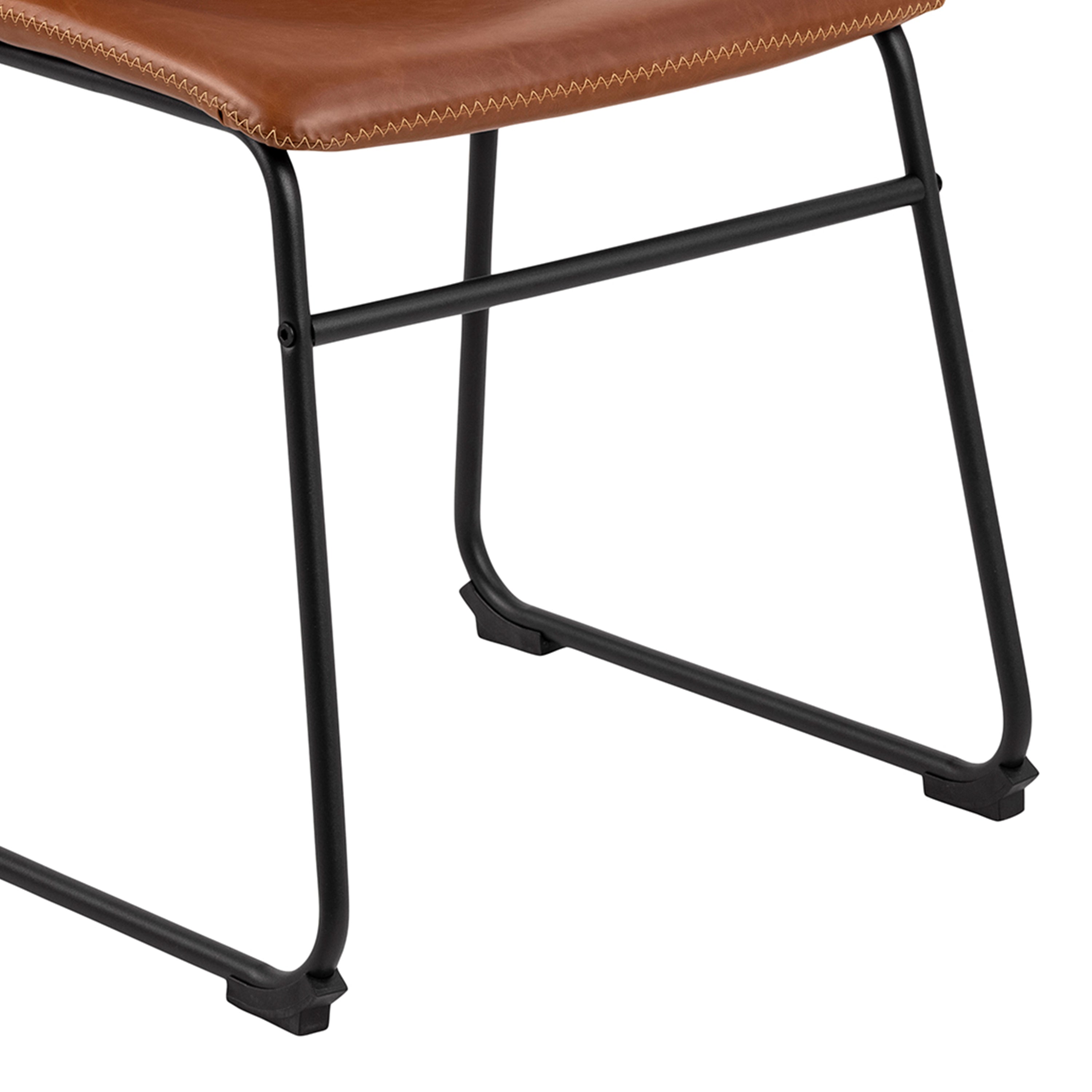 I_Oregon Dining Chair In Brown with Cream Stitching Set of 2. – FTG, view 8