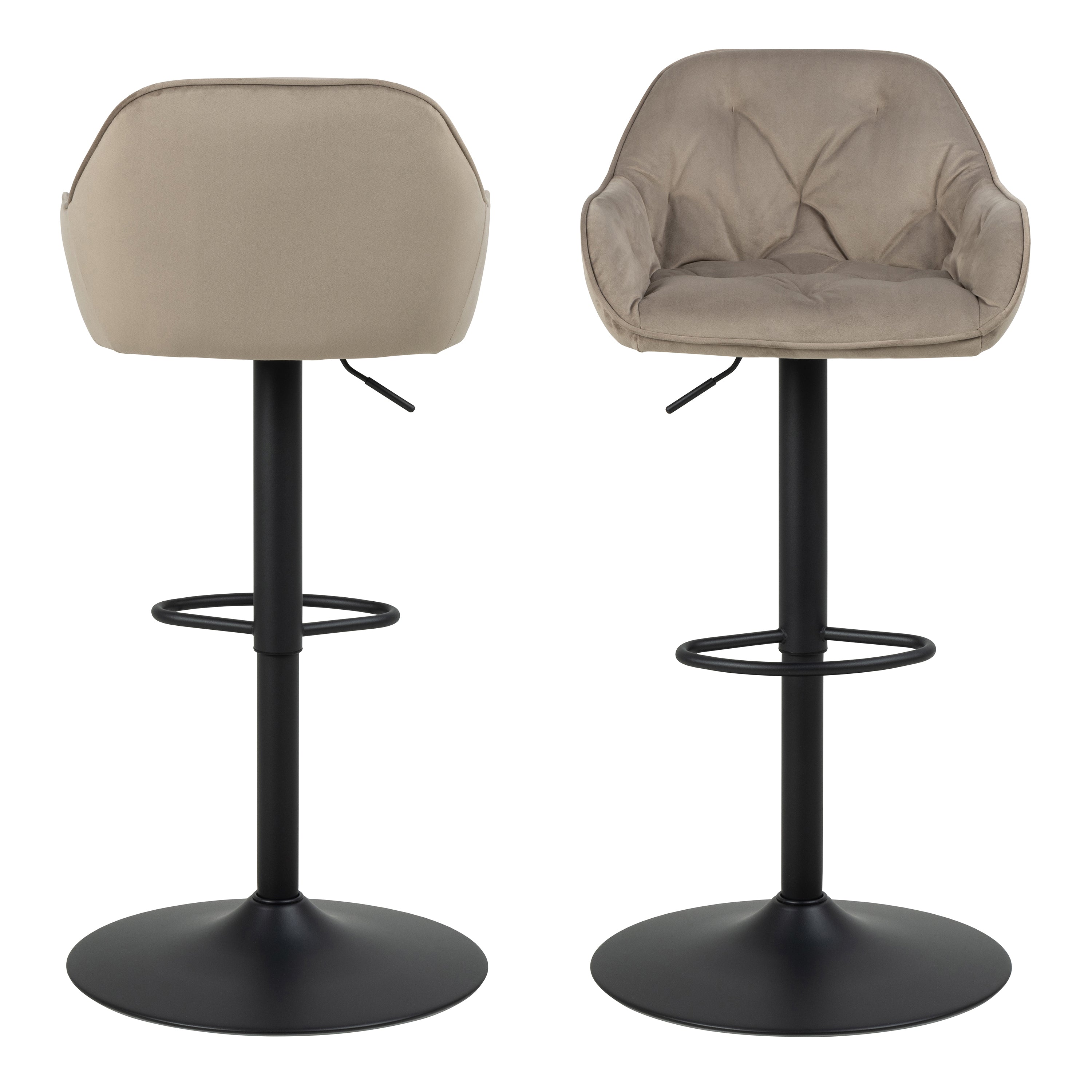 Brooke Swivel Bar Stool with Height Adjustable Function in Beige Set of 2 – FTG, view 2