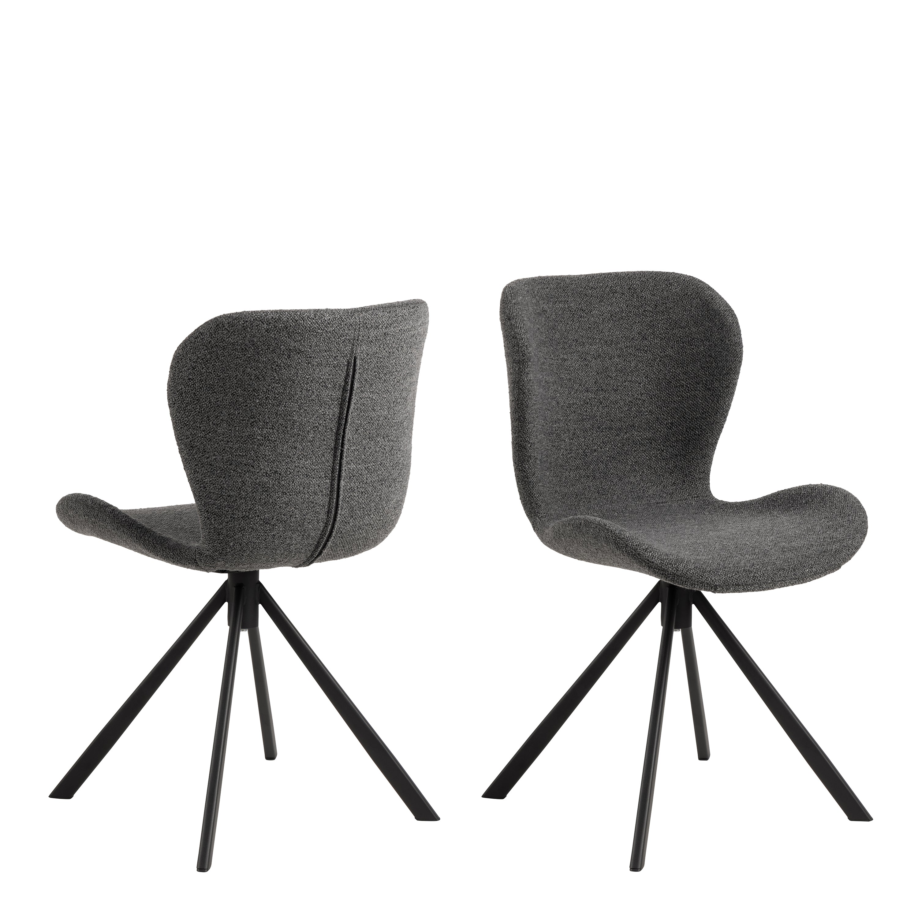 Batilda Swivel Dining Chairs in Grey Fabic Set of 2 – FTG