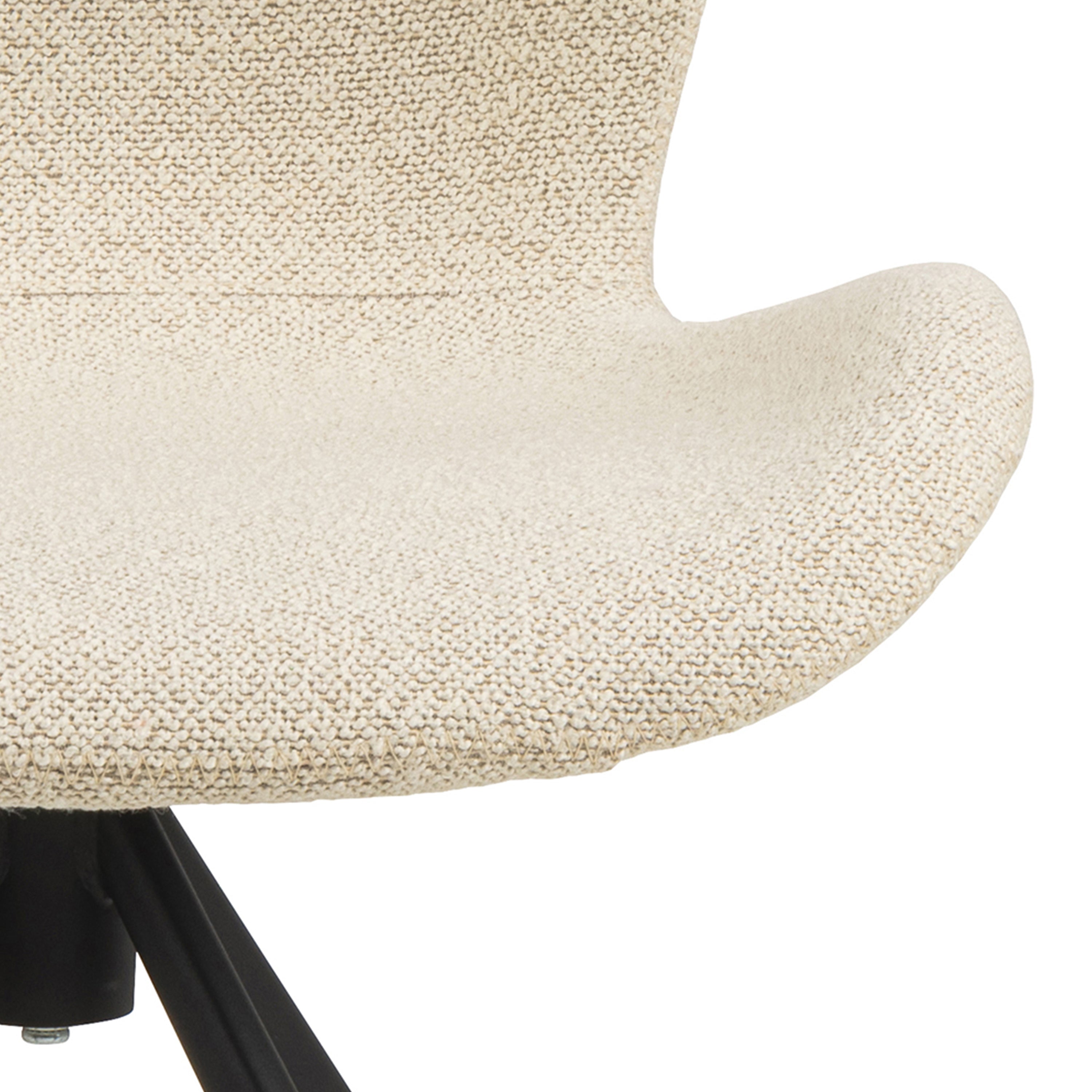 Batilda Swivel Dining Chairs in Cream Fabic Set of 2 – FTG, view 7